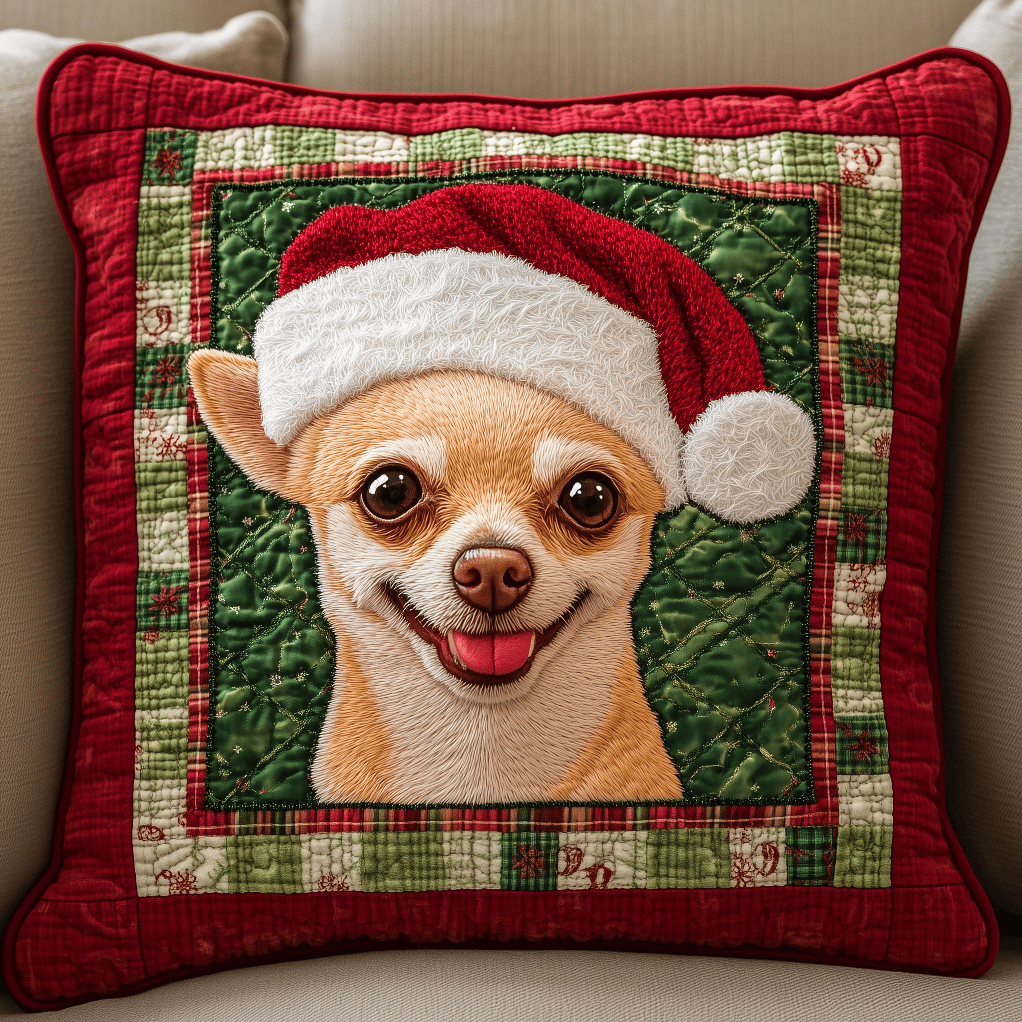 Christmas Chihuahua Quilted Pillow Case Wrap Your Dreams in Comfort with Luxurious Pillow Cases Christmas Chihuahua Quilted Pillow Case Wrap Your Dreams in Comfort with Luxurious Pillow Cases