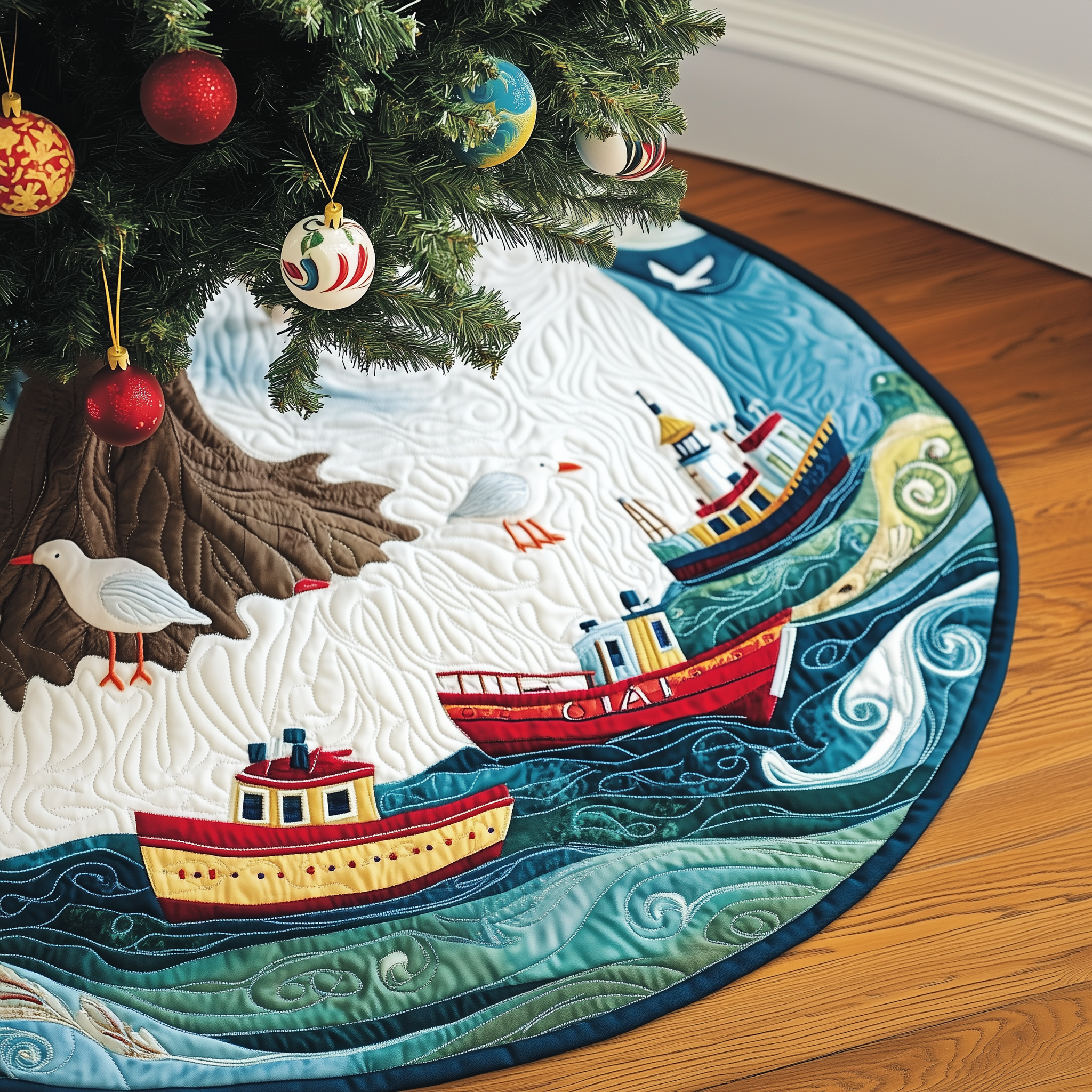 Christmas Coastal Quilted Tree Skirt Celebrate Life's Little Moments with a Perfect Tree Skirt Christmas Coastal Quilted Tree Skirt Celebrate Life's Little Moments with a Perfect Tree Skirt
