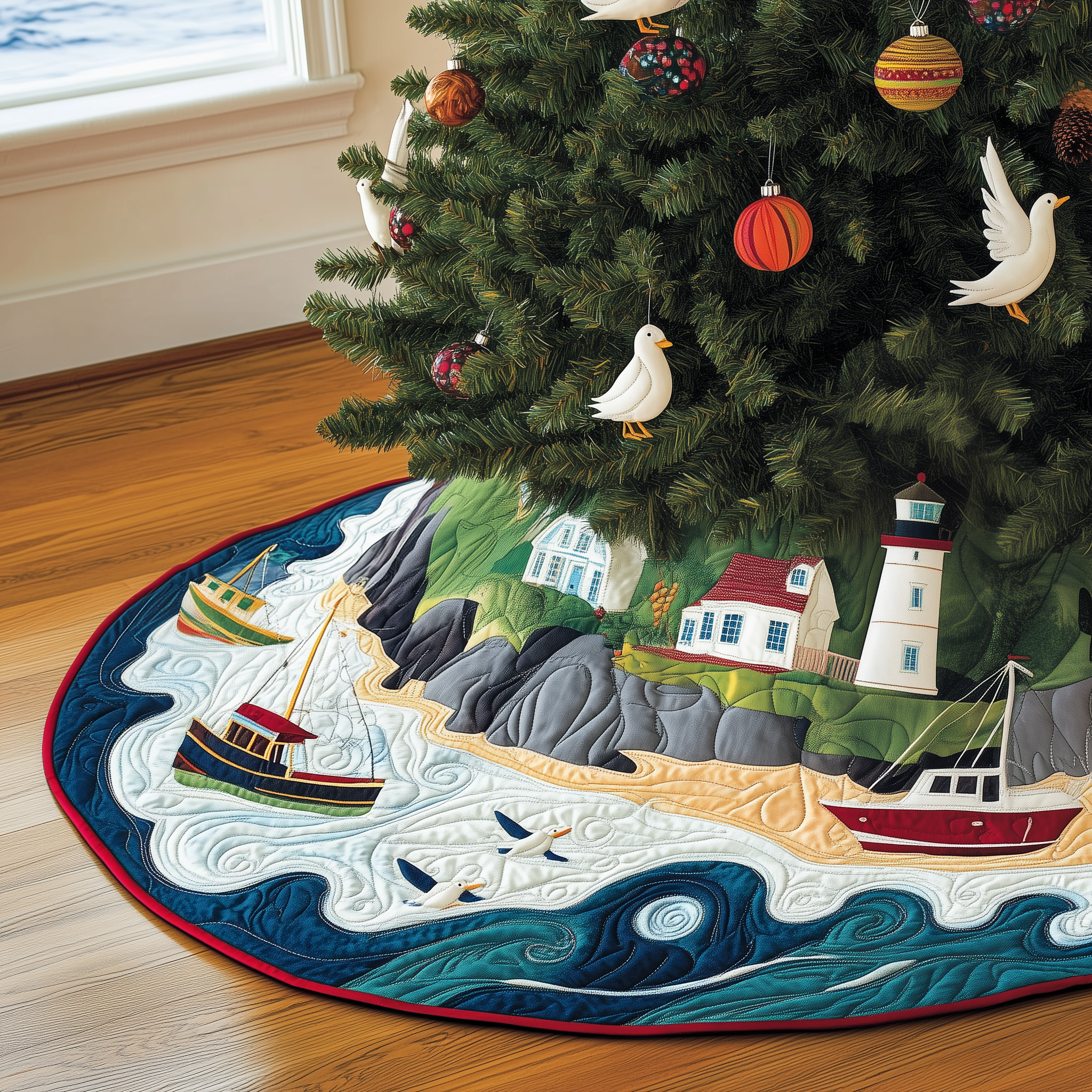 Christmas Coastal Quilted Tree Skirt Feel the Peace of the Holidays with a Thoughtful Tree Skirt Christmas Coastal Quilted Tree Skirt Feel the Peace of the Holidays with a Thoughtful Tree Skirt
