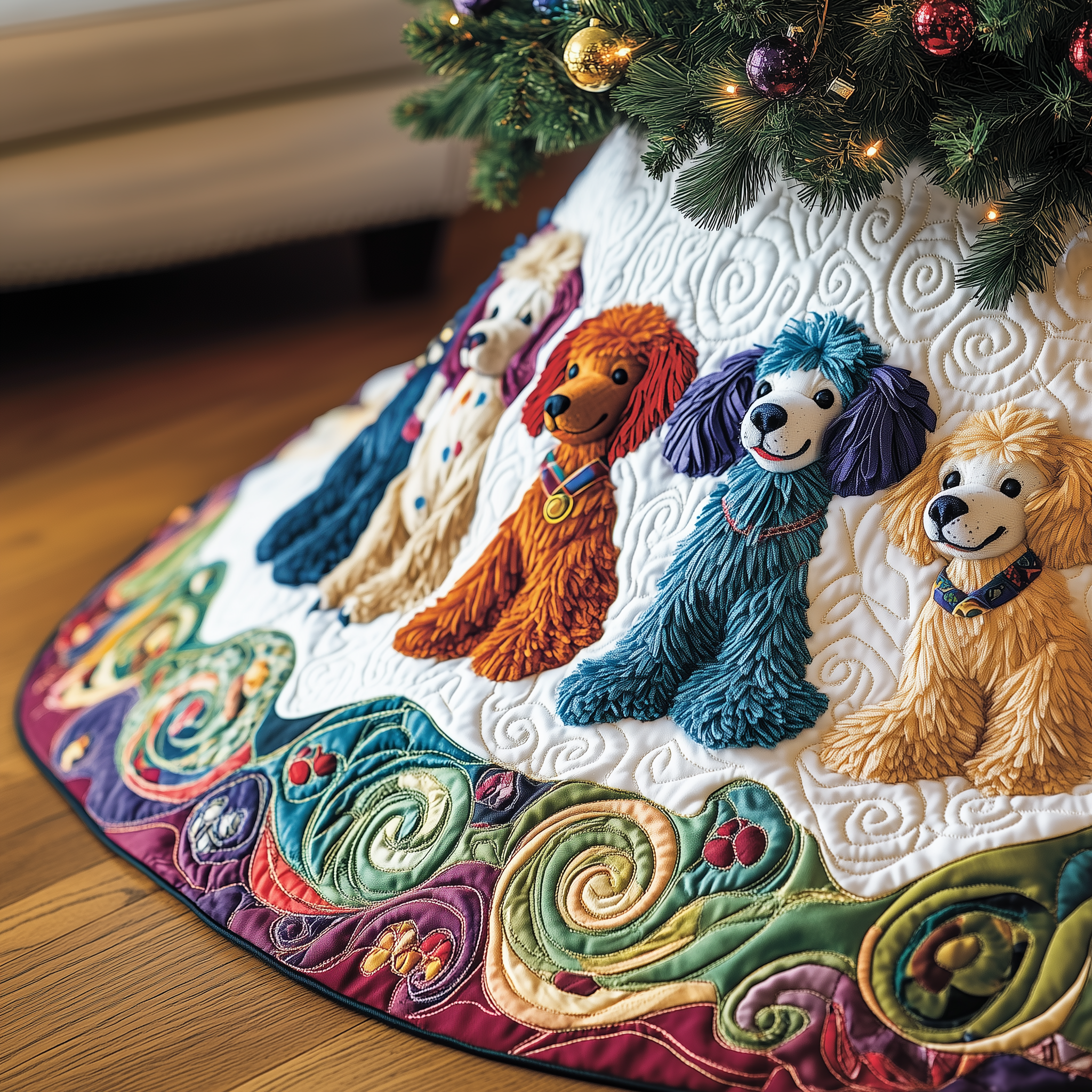 Christmas Colorful Poodle Quilted Tree Skirt A Tree Skirt That Lets You Relax This Holiday Season Christmas Colorful Poodle Quilted Tree Skirt A Tree Skirt That Lets You Relax This Holiday Season
