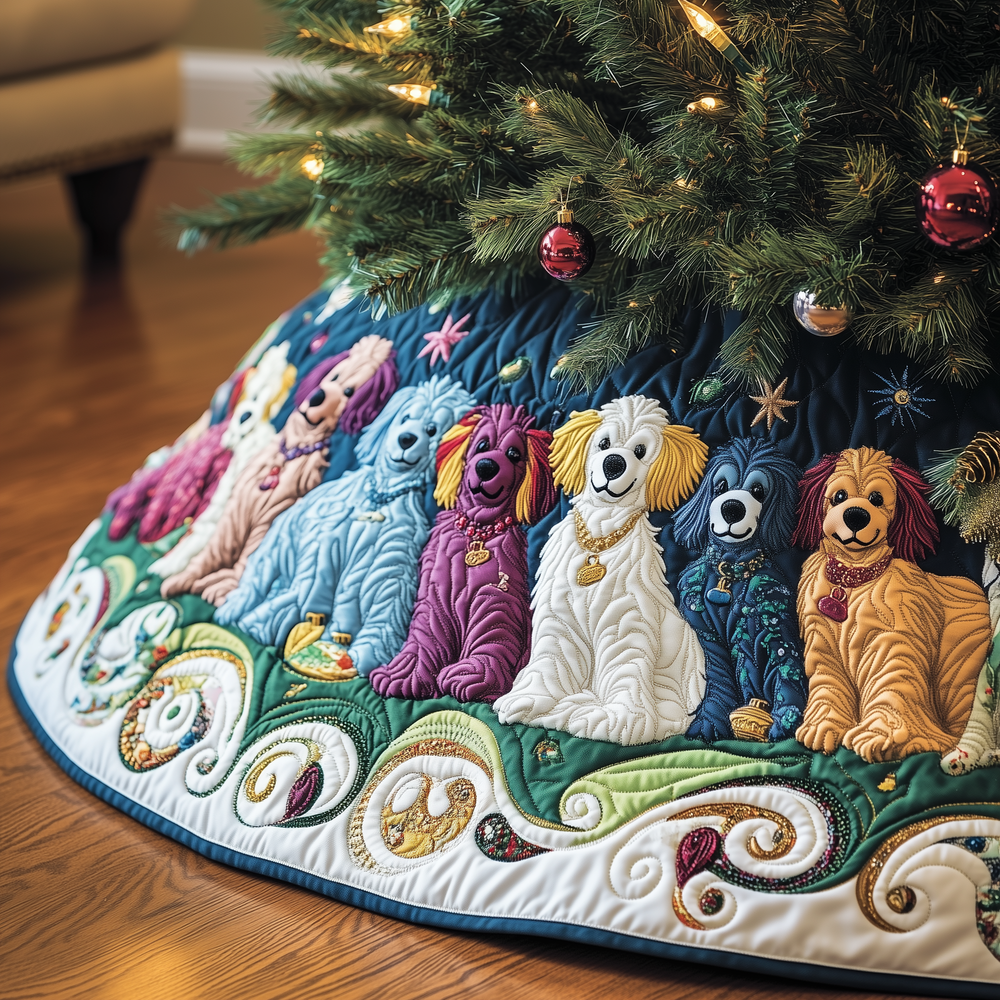 Christmas Colorful Poodle Quilted Tree Skirt Wrap Your Holidays in Comfort with the Right Tree Skirt Christmas Colorful Poodle Quilted Tree Skirt Wrap Your Holidays in Comfort with the Right Tree Skirt