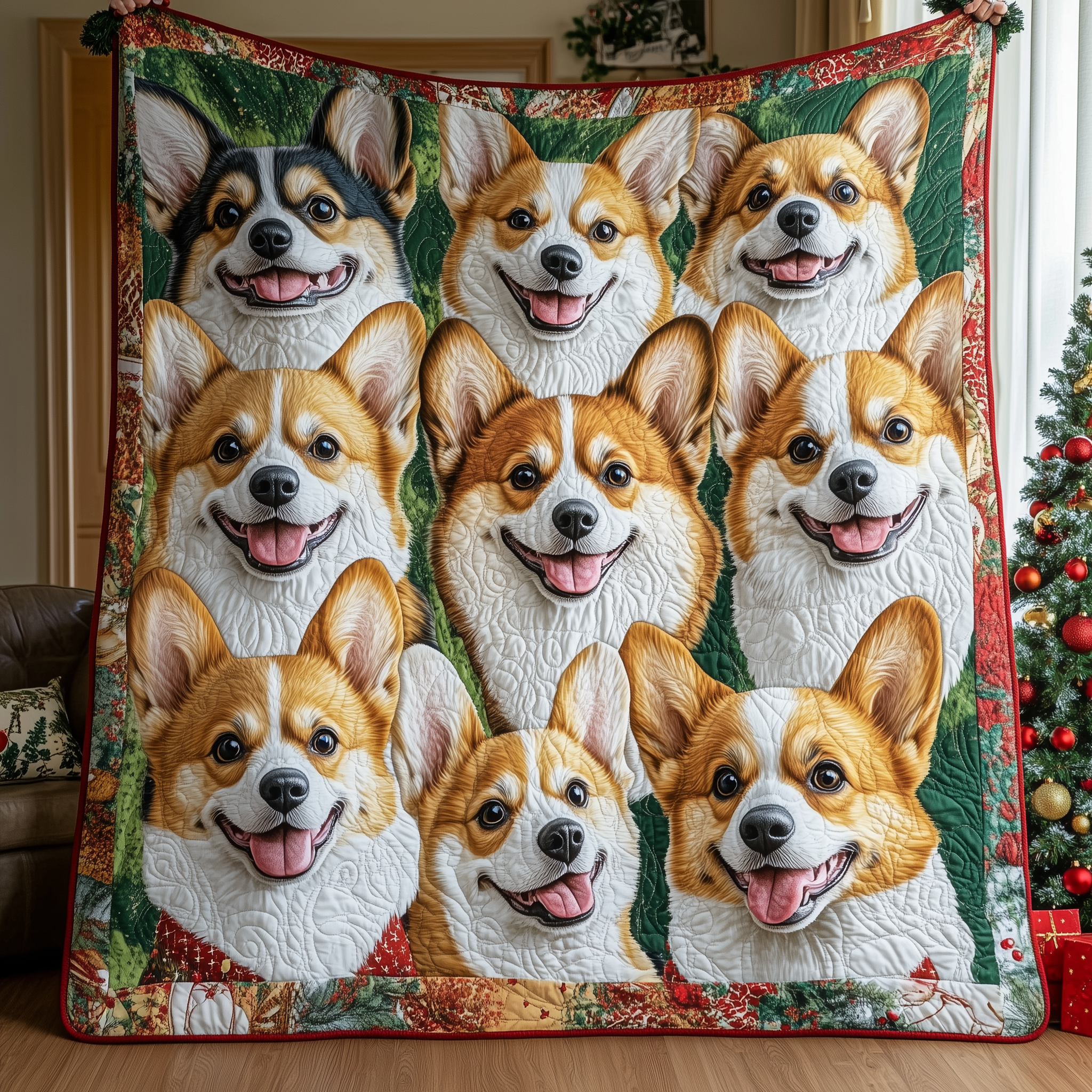 Christmas Corgi Quilted Blanket Feel Inspired by a Blanket That's Anything But Ordinary Christmas Corgi Quilted Blanket Feel Inspired by a Blanket That's Anything But Ordinary