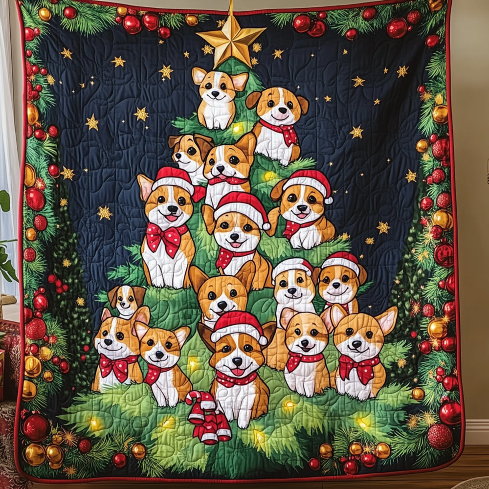 Christmas Corgi Tree Quilted Blanket Feel the Heart of Home with a Blanket That Embraces All Christmas Corgi Tree Quilted Blanket Feel the Heart of Home with a Blanket That Embraces All