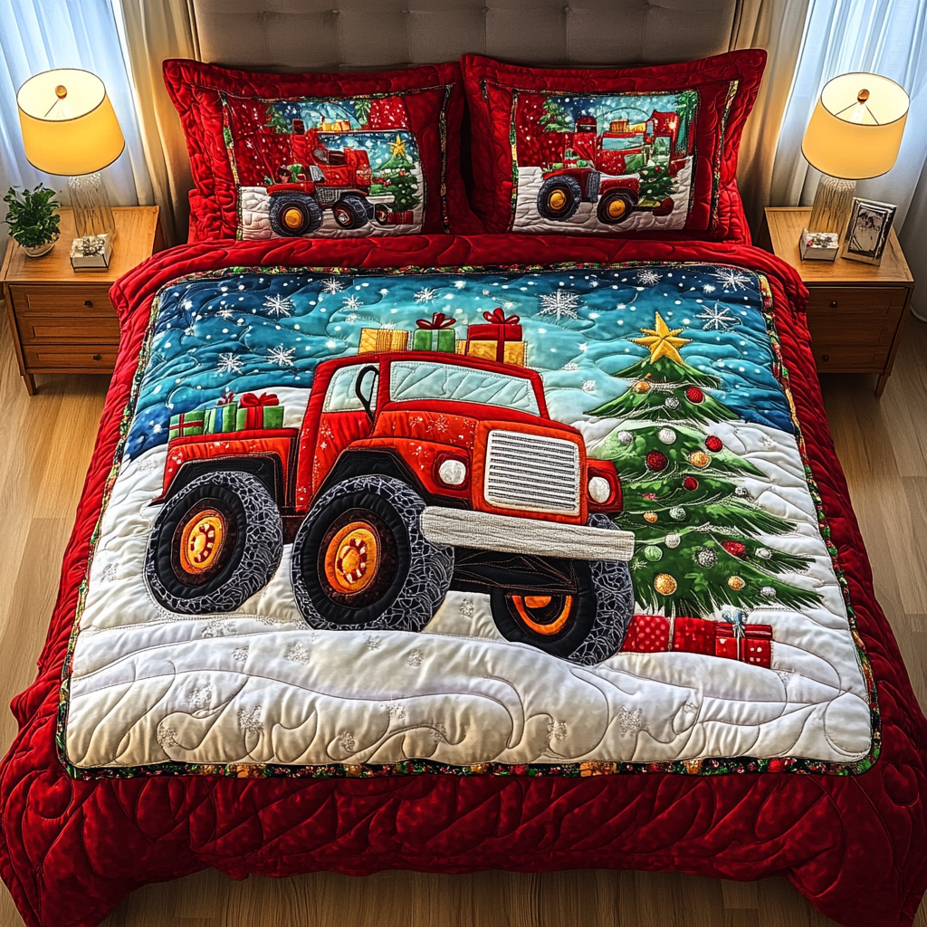 Christmas Cruiser Quilted Bedding Set Brother In Law Christmas Gifts Christmas Cruiser Quilted Bedding Set Brother In Law Christmas Gifts
