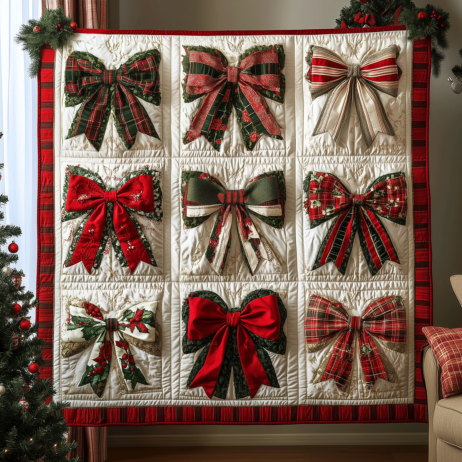 Christmas Elegance Bow Quilted Blanket Christmas Gifts For Son In Laws Christmas Elegance Bow Quilted Blanket Christmas Gifts For Son In Laws