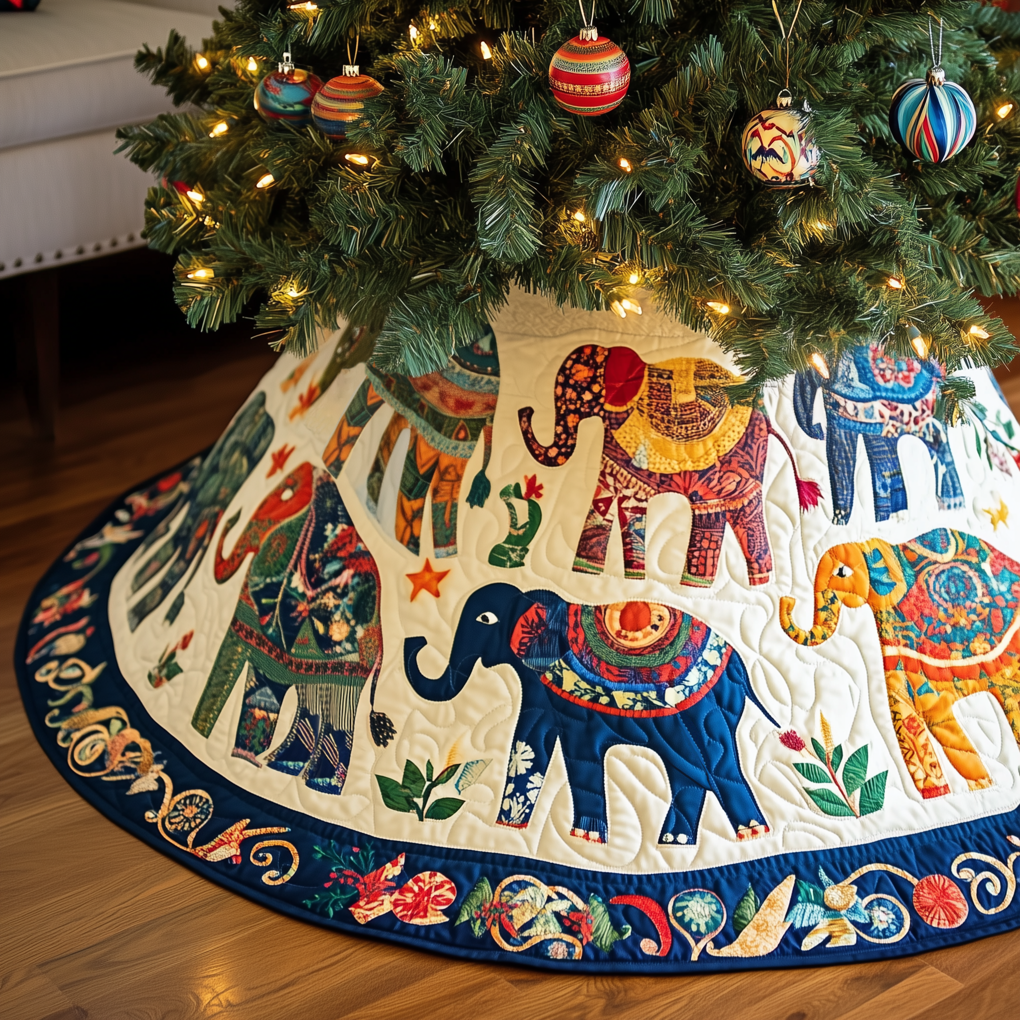 Christmas Elephant Quilted Tree Skirt Celebrate Every Step of the Season with the Right Tree Skirt Christmas Elephant Quilted Tree Skirt Celebrate Every Step of the Season with the Right Tree Skirt