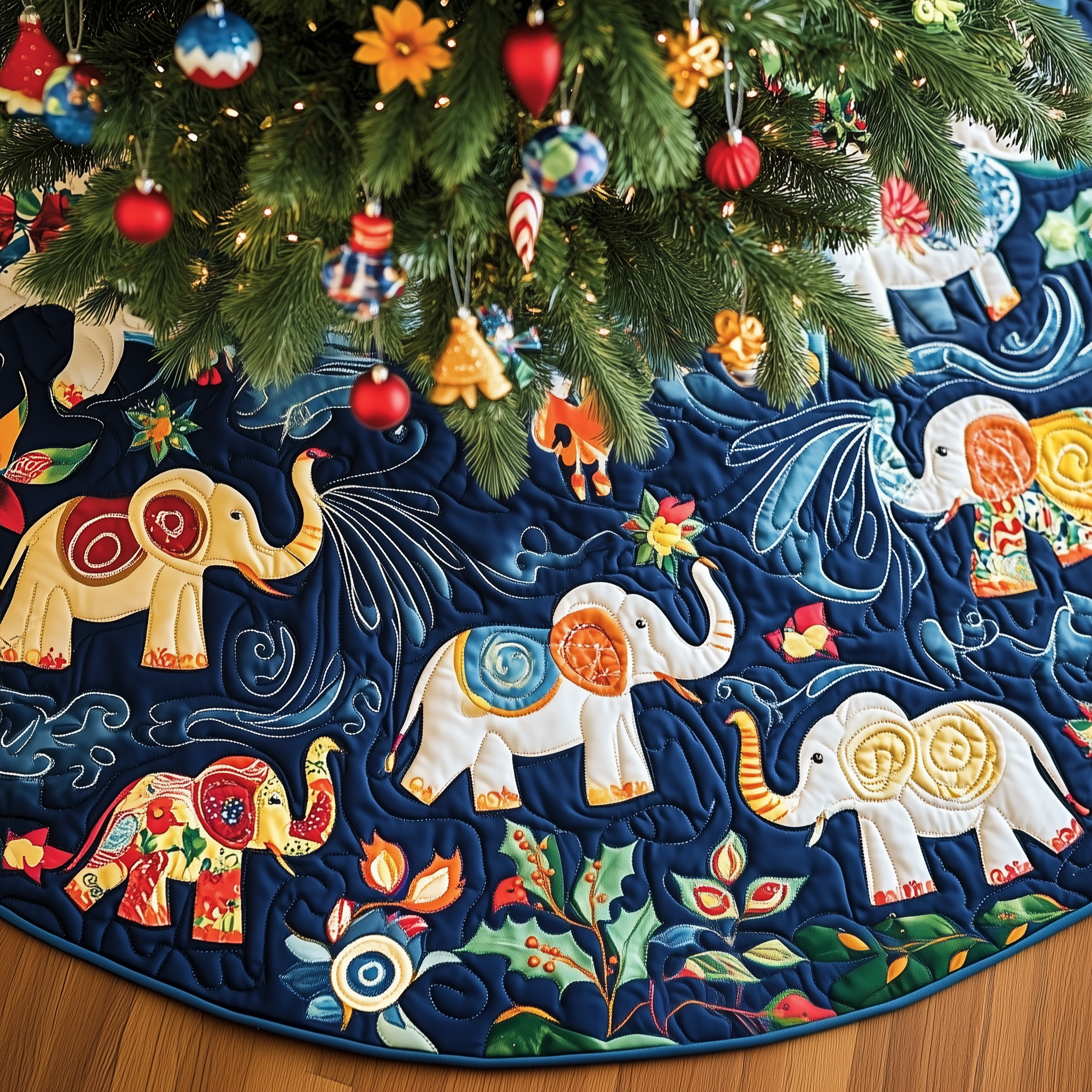 Christmas Elephant Quilted Tree Skirt Feel Inspired This Christmas with a Beautiful Tree Skirt Christmas Elephant Quilted Tree Skirt Feel Inspired This Christmas with a Beautiful Tree Skirt