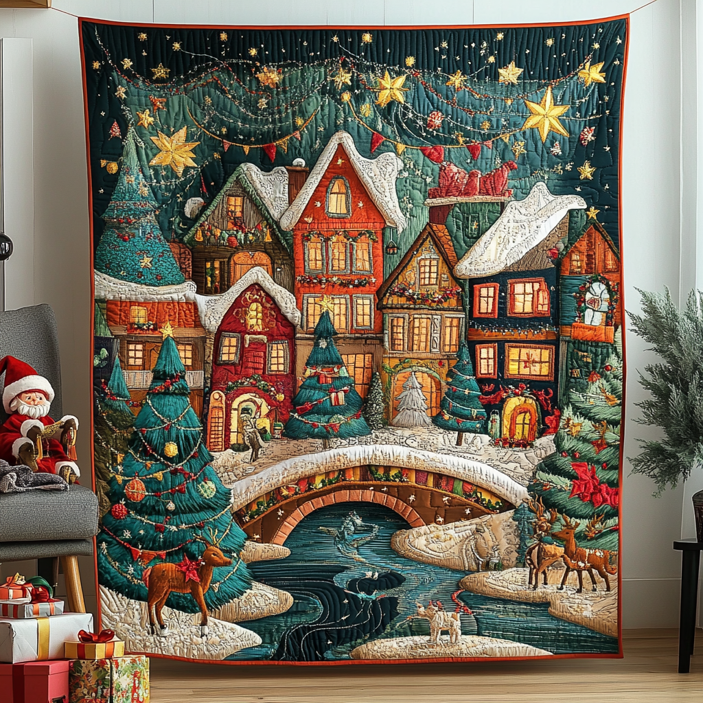 Christmas Eve Quilted Blanket Xmas Gifts For Men Christmas Eve Quilted Blanket Xmas Gifts For Men