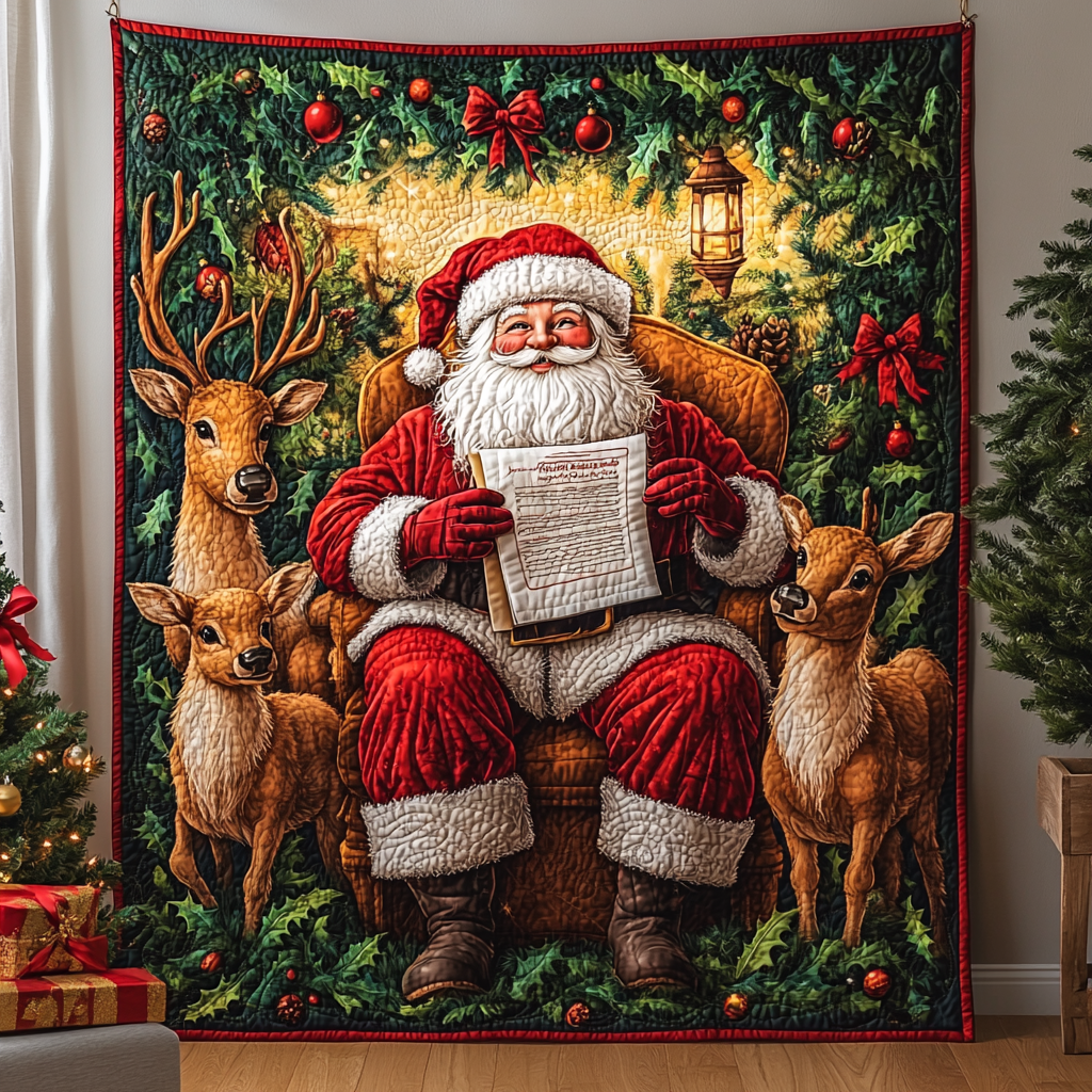 Christmas Eve Santa Quilted Blanket Unique Christian Gifts Christmas Eve Santa Quilted Blanket Unique Christian Gifts