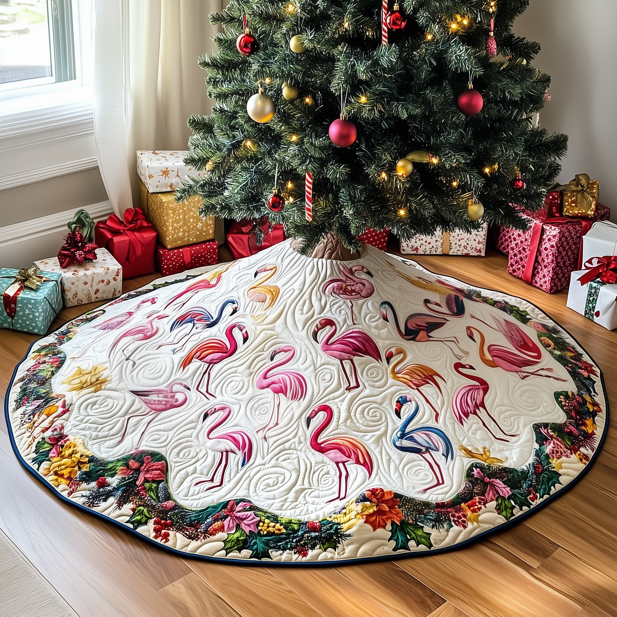 Christmas Flamingo Quilted Tree Skirt Feel the Holidays Flow with a Trusted Tree Skirt Christmas Flamingo Quilted Tree Skirt Feel the Holidays Flow with a Trusted Tree Skirt