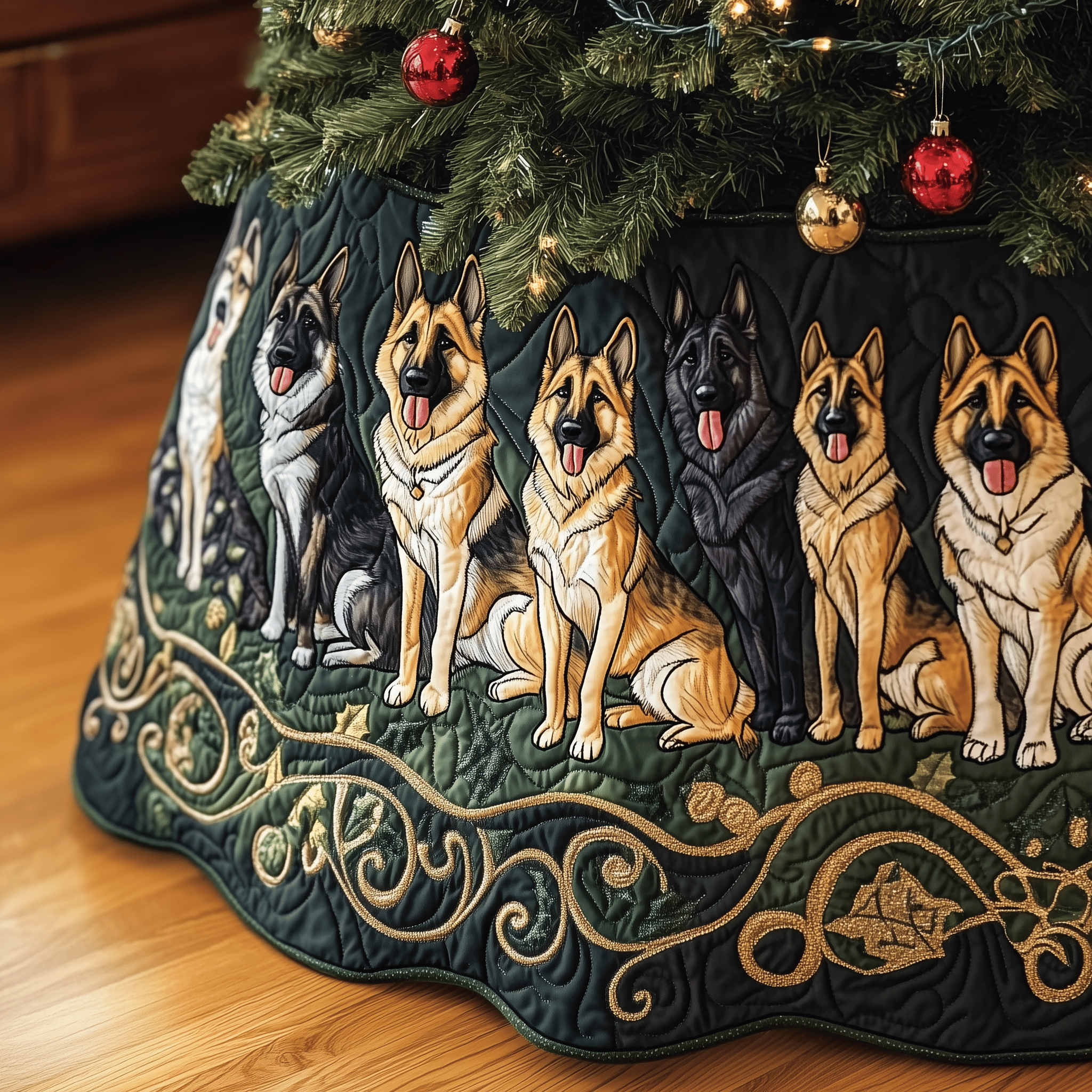 Christmas German Shepherd Quilted Tree Skirt Celebrate Love and Style with a Thoughtful Tree Skirt Christmas German Shepherd Quilted Tree Skirt Celebrate Love and Style with a Thoughtful Tree Skirt