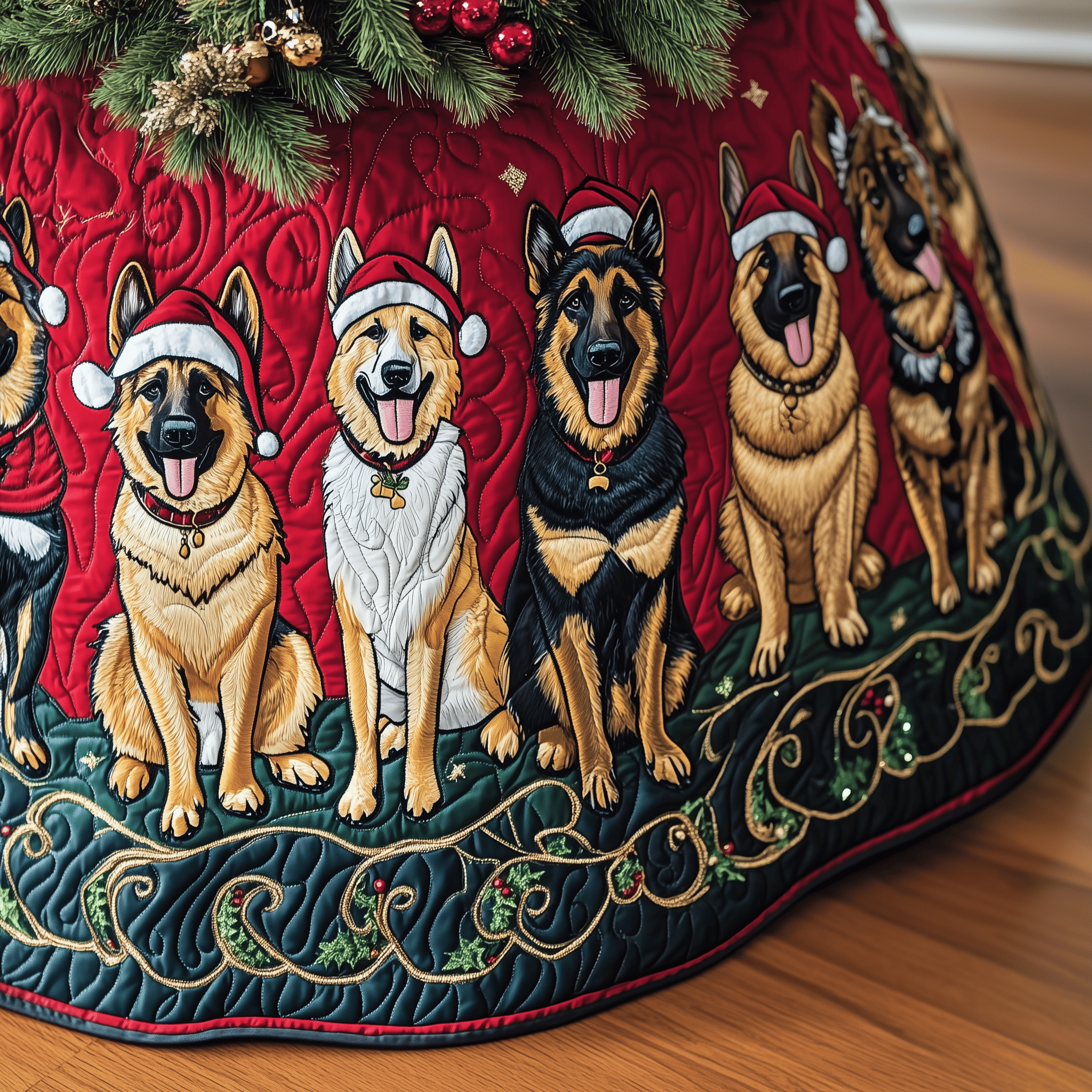 Christmas German Shepherd Quilted Tree Skirt Cherish Every Moment with a Stylish and Reliable Tree Skirt Christmas German Shepherd Quilted Tree Skirt Cherish Every Moment with a Stylish and Reliable Tree Skirt
