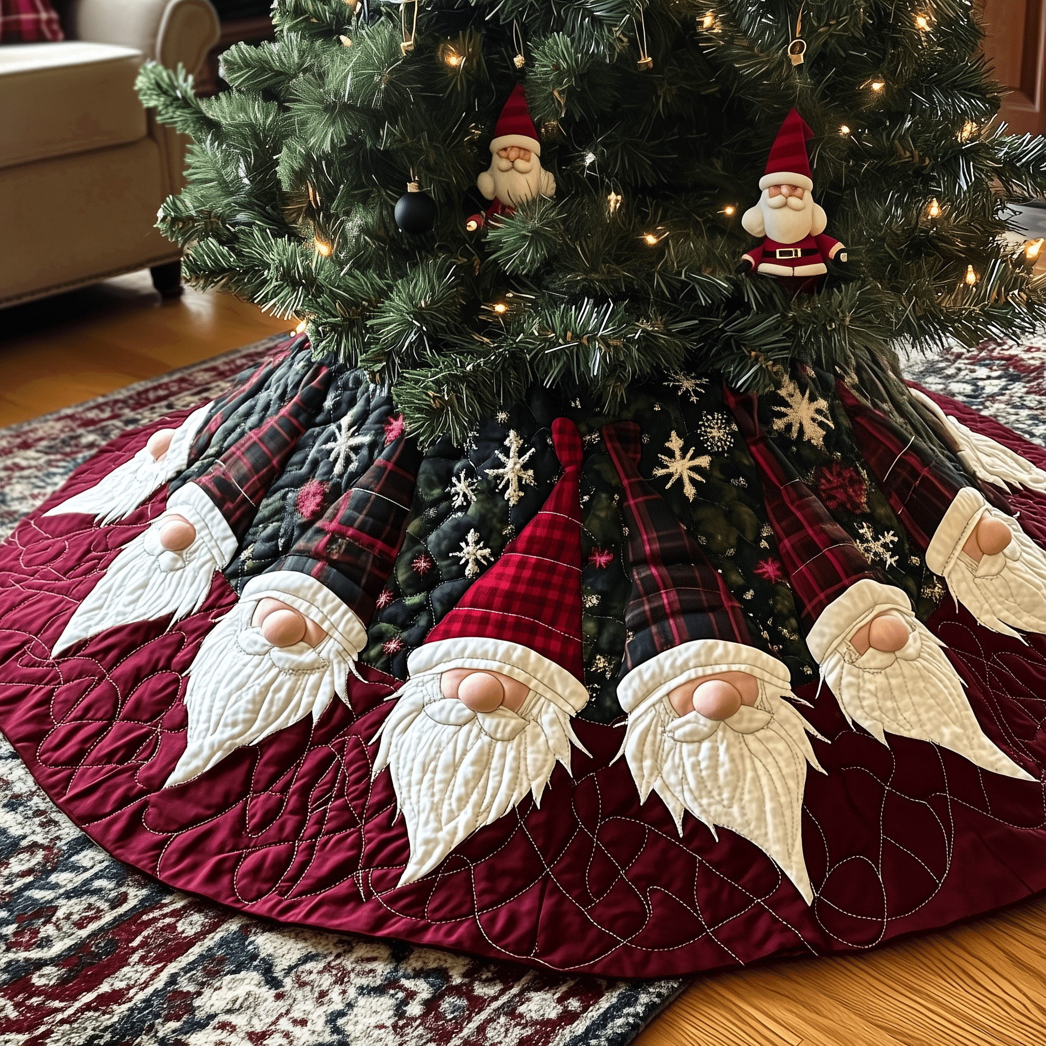 Christmas Gnome Quilted Tree Skirt Celebrate in Style with a Tree Skirt That Protects Christmas Gnome Quilted Tree Skirt Celebrate in Style with a Tree Skirt That Protects