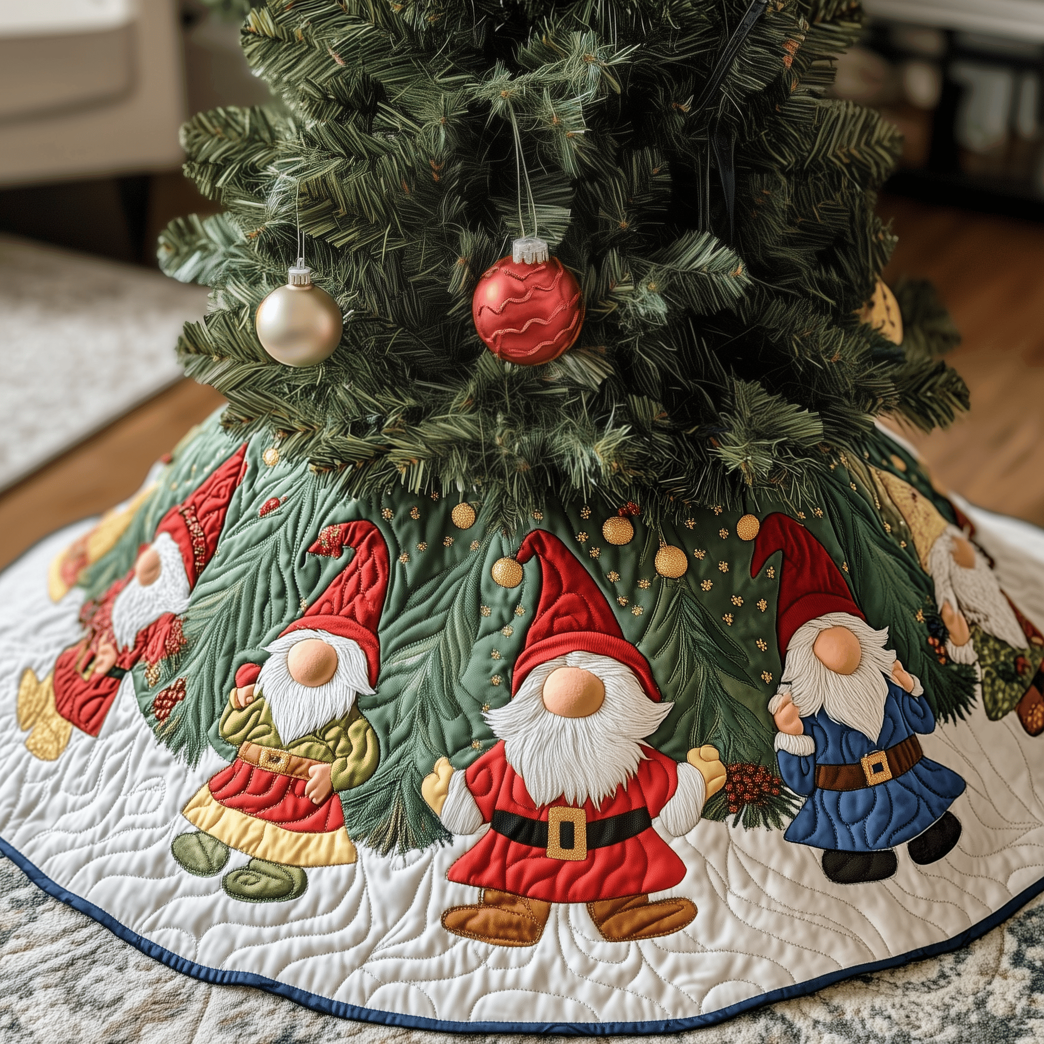 Christmas Gnome Quilted Tree Skirt Enjoy a Peaceful Holiday with the Perfect Tree Skirt Christmas Gnome Quilted Tree Skirt Enjoy a Peaceful Holiday with the Perfect Tree Skirt