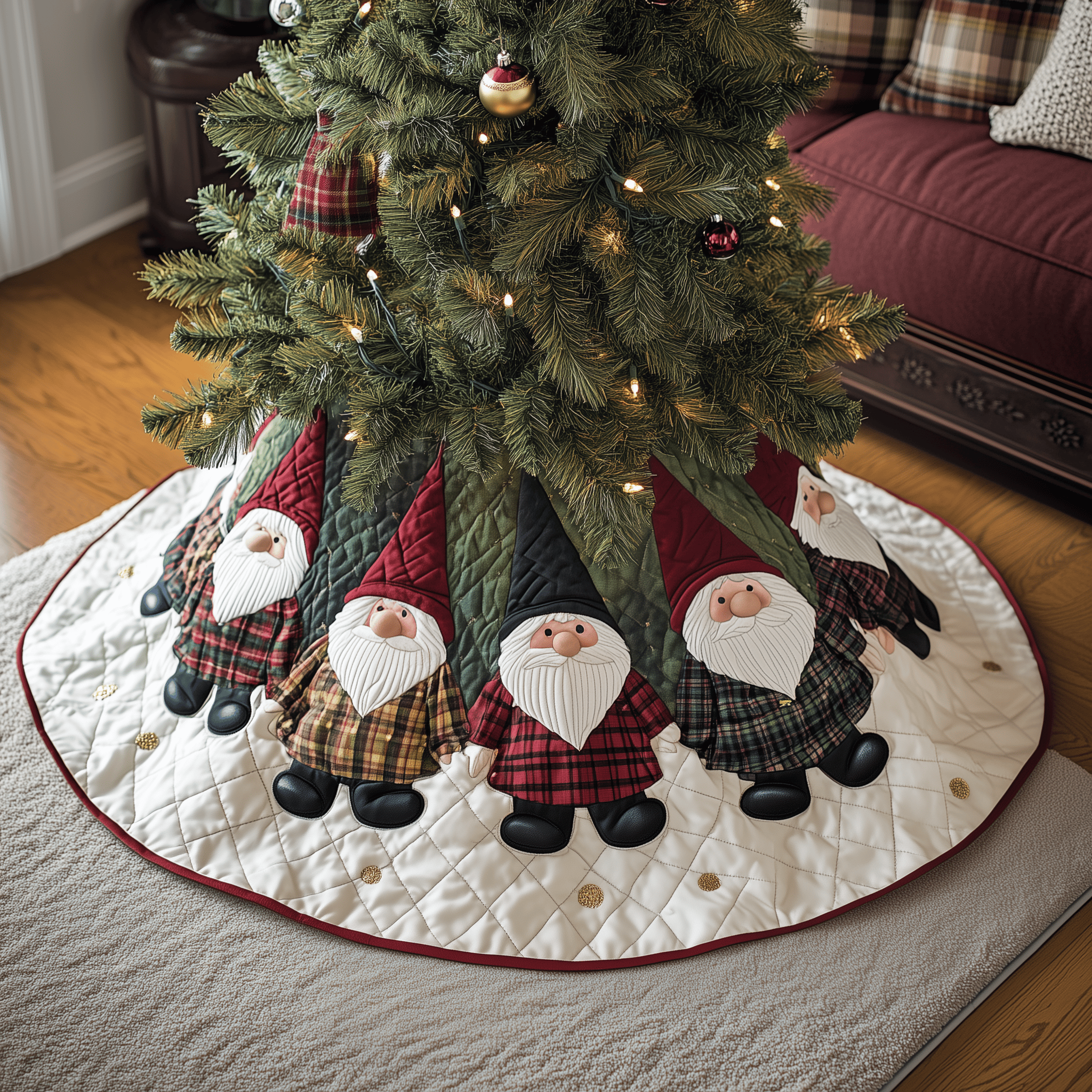 Christmas Gnome Quilted Tree Skirt Protect Your Home with a Tree Skirt Designed for Joy Christmas Gnome Quilted Tree Skirt Protect Your Home with a Tree Skirt Designed for Joy