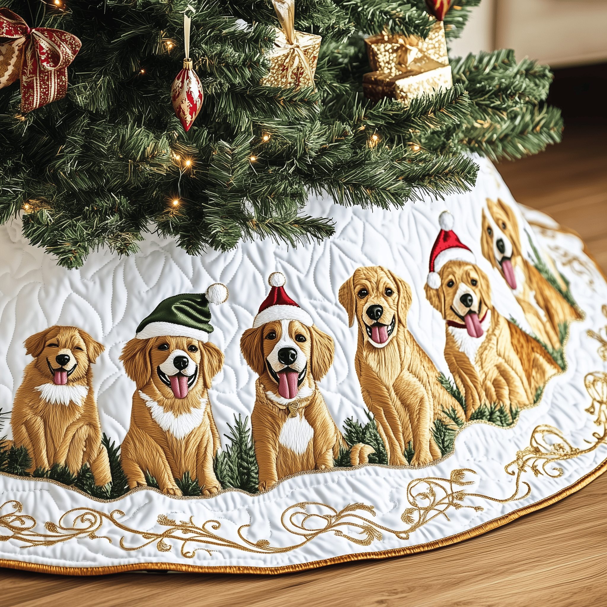 Christmas Golden Retriever Quilted Tree Skirt Style Meets Comfort in the Perfect Christmas Tree Skirt Christmas Golden Retriever Quilted Tree Skirt Style Meets Comfort in the Perfect Christmas Tree Skirt