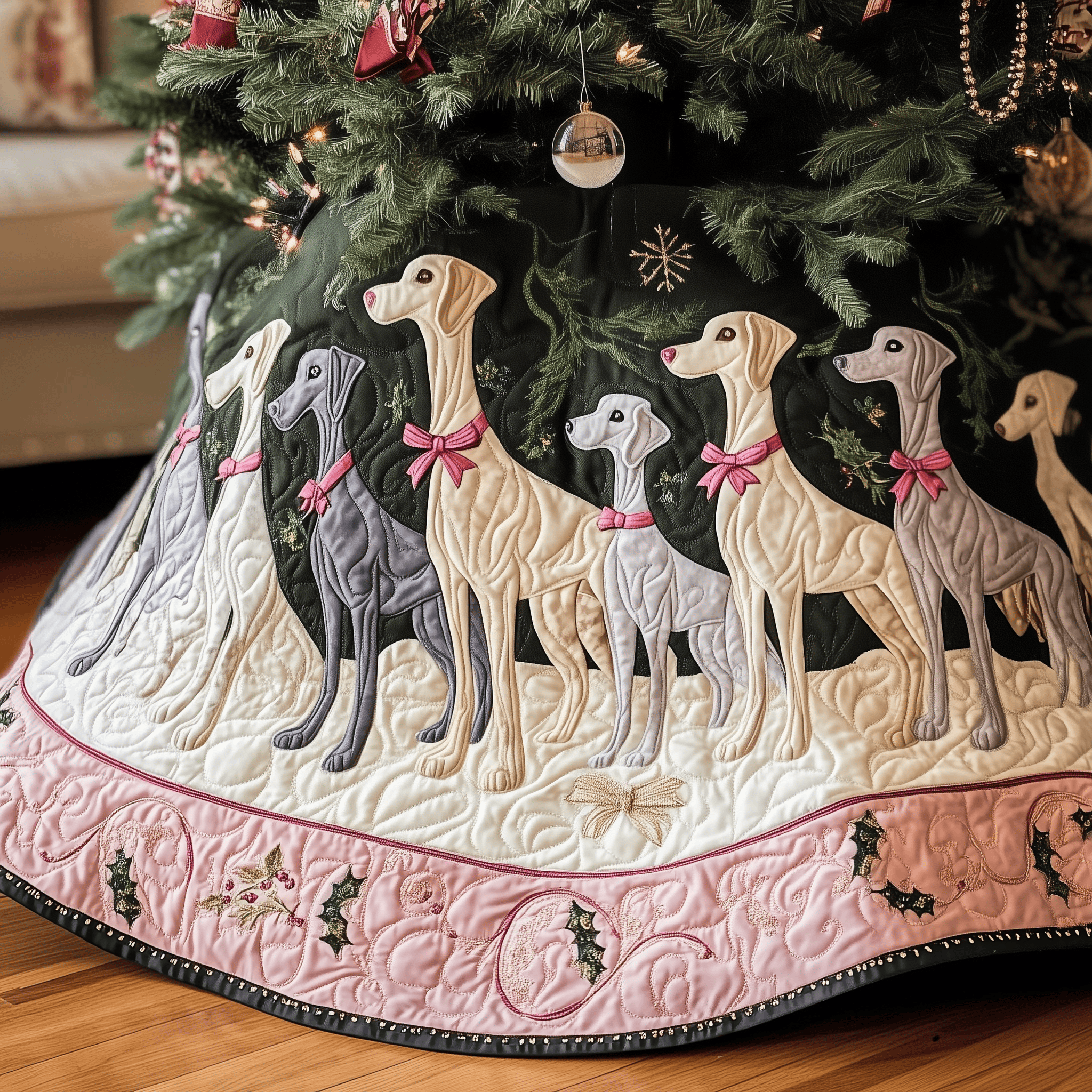 Christmas Greyhound Quilted Tree Skirt Keep Your Loved Ones Safe with the Perfect Tree Skirt Christmas Greyhound Quilted Tree Skirt Keep Your Loved Ones Safe with the Perfect Tree Skirt