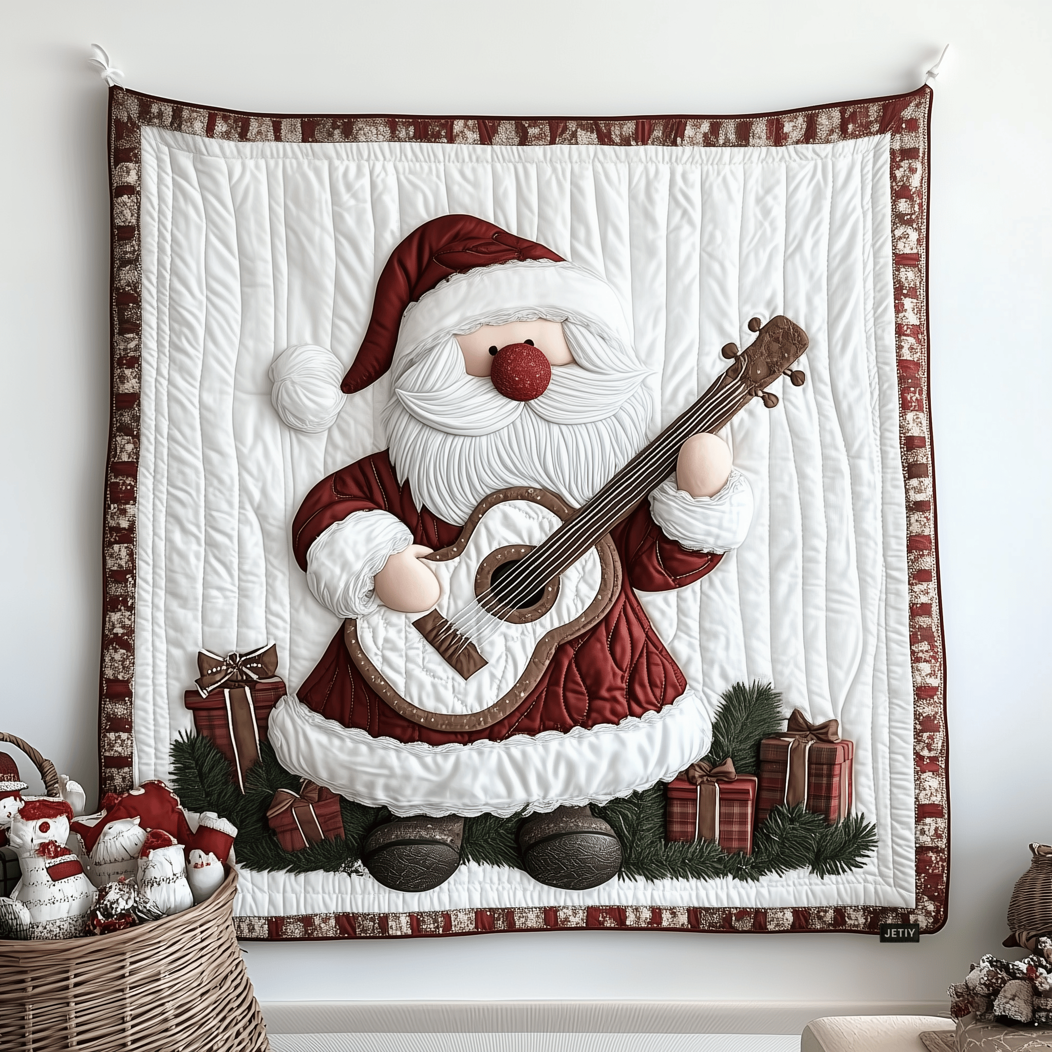 Christmas Guitar Gnomes Quilted Blanket Feel Unique with a Blanket Made Just for You Christmas Guitar Gnomes Quilted Blanket Feel Unique with a Blanket Made Just for You