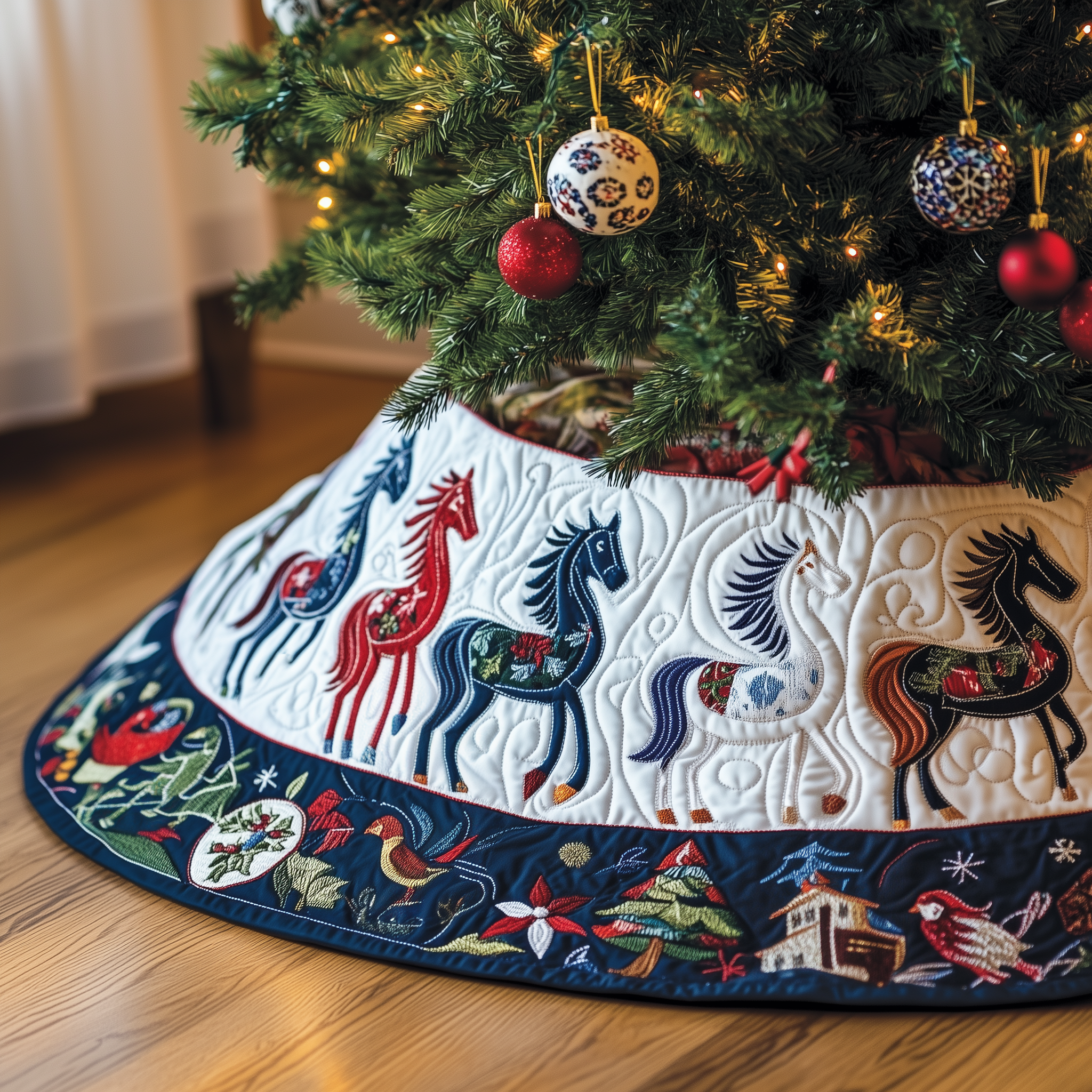 Christmas Horse Quilted Tree Skirt Celebrate With Peace of Mind and a Durable Tree Skirt Christmas Horse Quilted Tree Skirt Celebrate With Peace of Mind and a Durable Tree Skirt