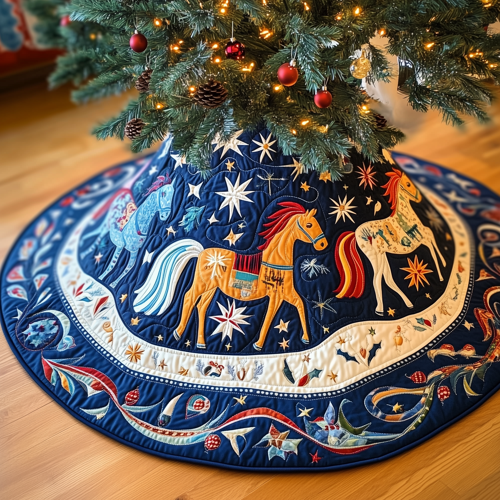 Christmas Horse Quilted Tree Skirt Celebrate Without Limits with a Durable Tree Skirt Christmas Horse Quilted Tree Skirt Celebrate Without Limits with a Durable Tree Skirt