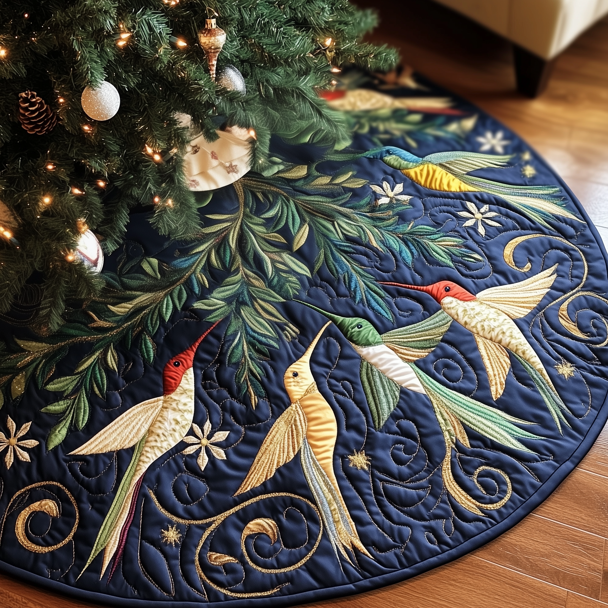 Christmas Humming Bird Quilted Tree Skirt Celebrate Every Step of the Season with the Right Tree Skirt Christmas Humming Bird Quilted Tree Skirt Celebrate Every Step of the Season with the Right Tree Skirt