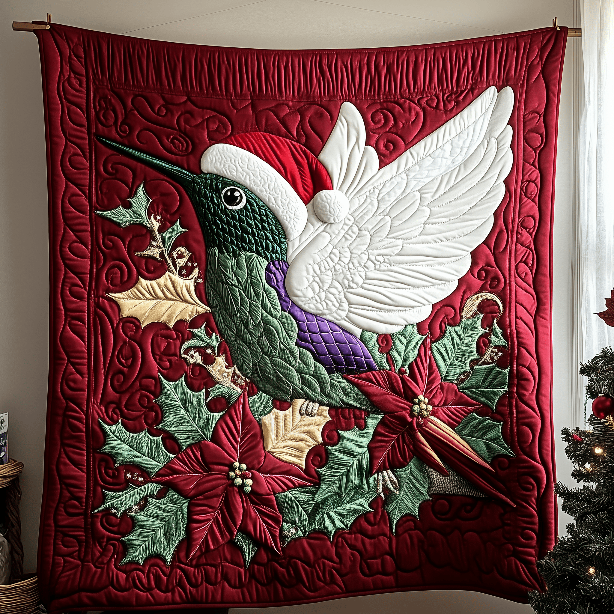 Christmas Hummingbird Quilted Blanket Feel Inspired by a Blanket That's Anything But Ordinary Christmas Hummingbird Quilted Blanket Feel Inspired by a Blanket That's Anything But Ordinary