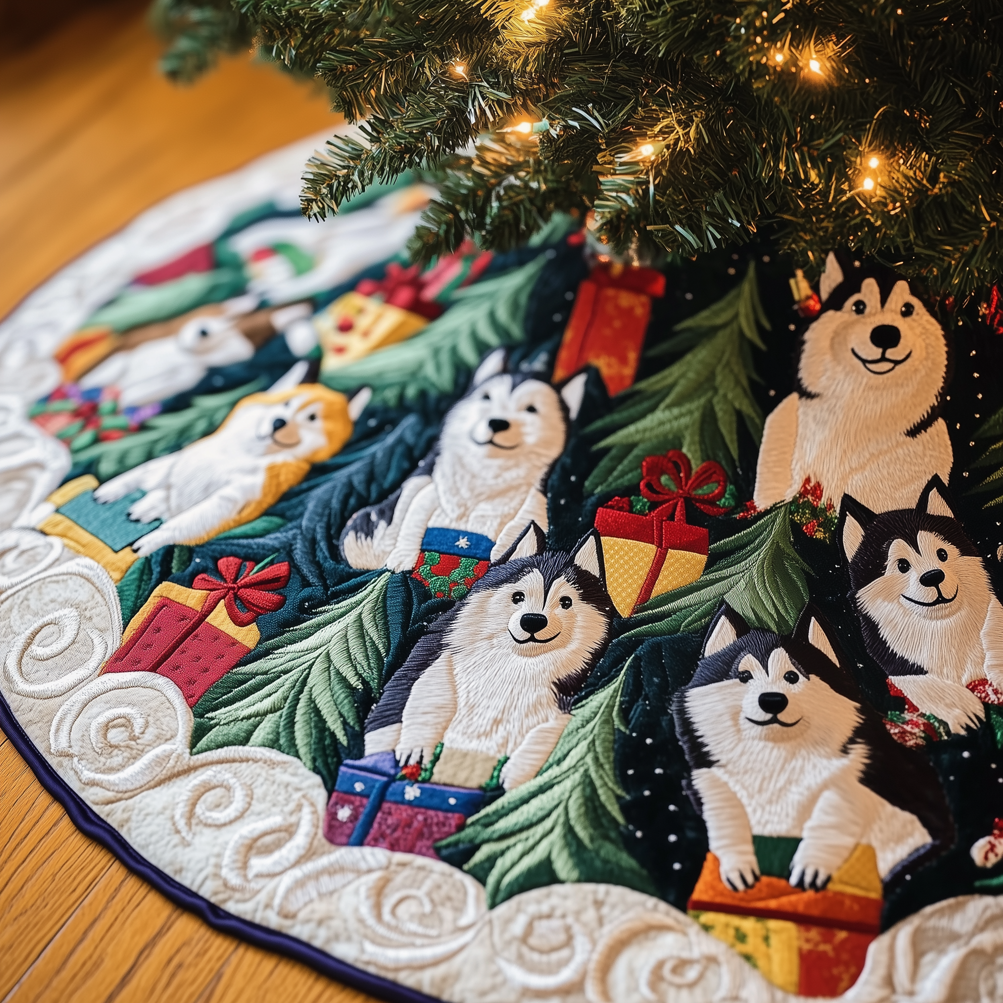 Christmas Husky Quilted Tree Skirt Celebrate Elegantly with a Timeless Christmas Tree Skirt Christmas Husky Quilted Tree Skirt Celebrate Elegantly with a Timeless Christmas Tree Skirt