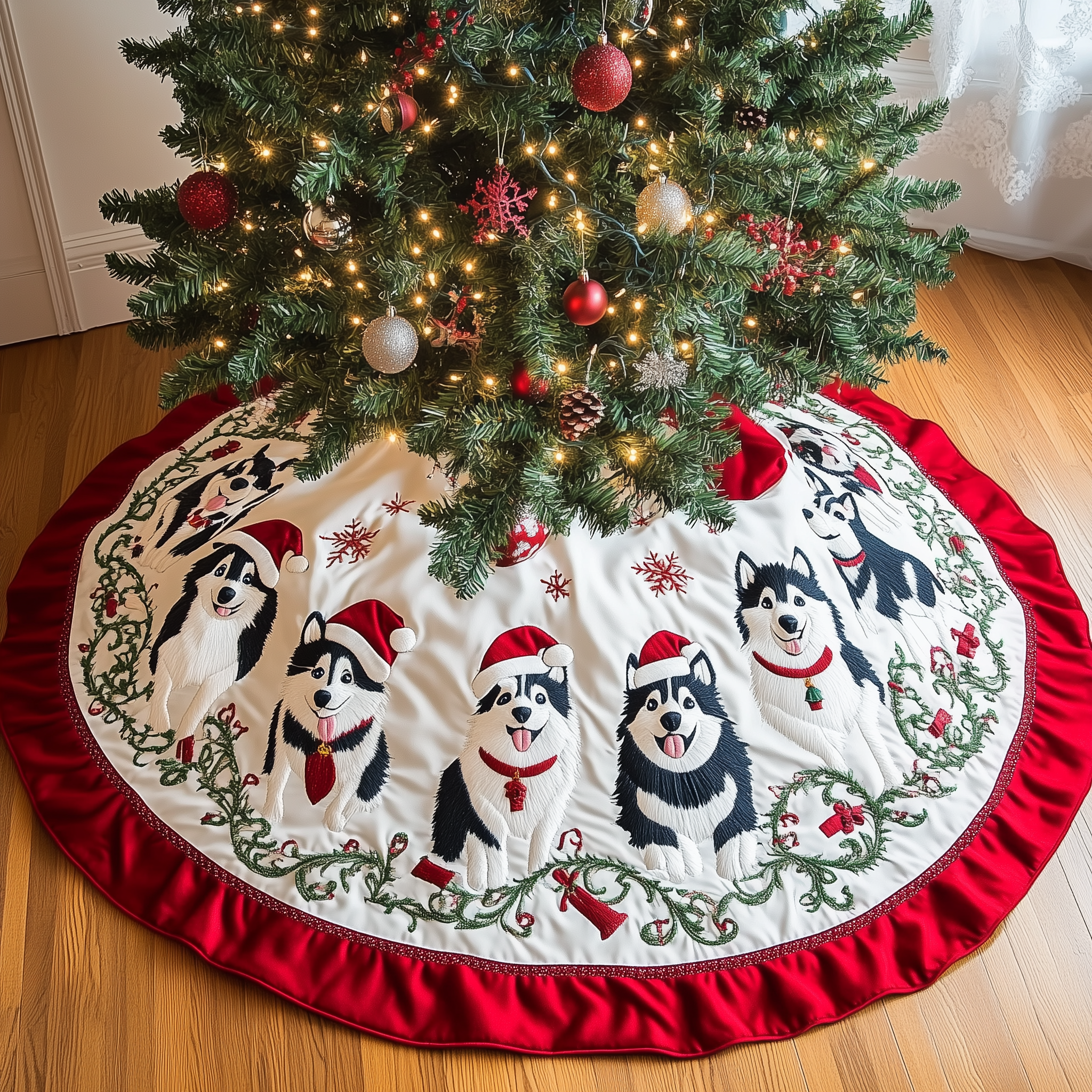 Christmas Husky Quilted Tree Skirt Celebrate Fully Present with a Safe and Stylish Skirt Christmas Husky Quilted Tree Skirt Celebrate Fully Present with a Safe and Stylish Skirt
