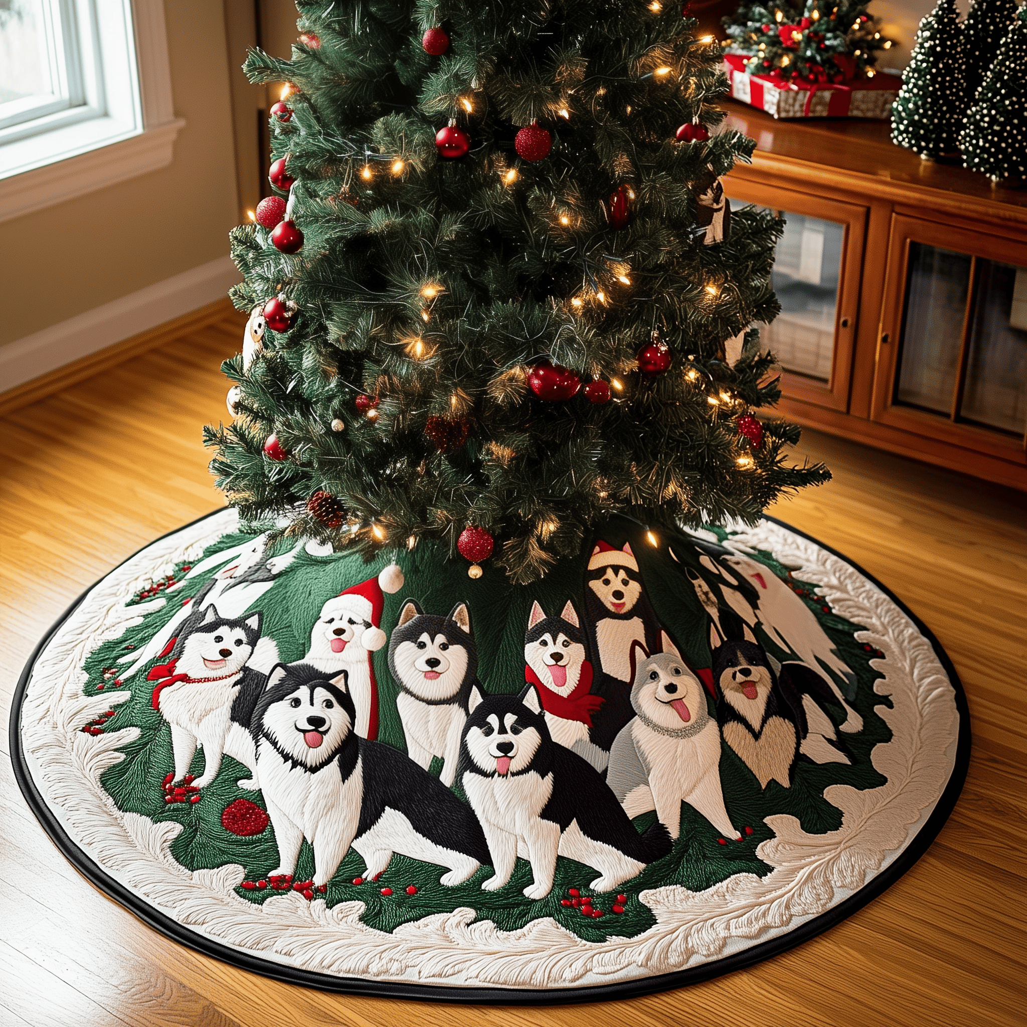 Christmas Husky Quilted Tree Skirt Celebrate Without Compromise Protect Floors in Style Christmas Husky Quilted Tree Skirt Celebrate Without Compromise Protect Floors in Style