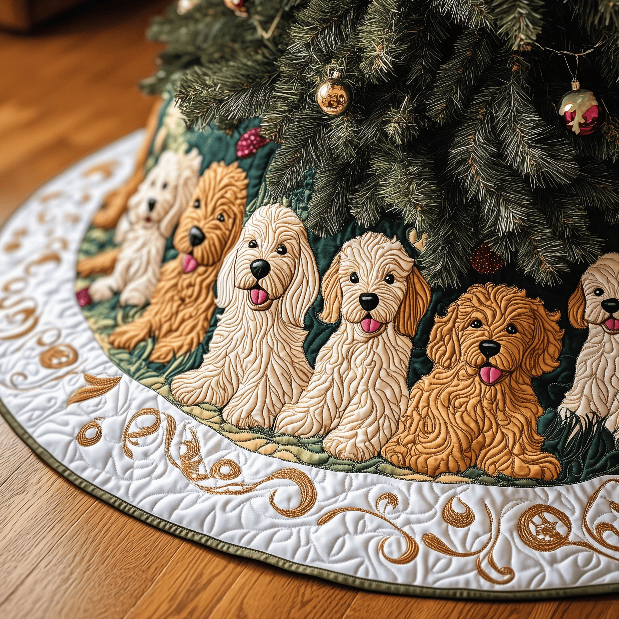 Christmas Joyful Doodle Quilted Tree Skirt Create Holiday Memories with a Safe and Chic Tree Skirt Christmas Joyful Doodle Quilted Tree Skirt Create Holiday Memories with a Safe and Chic Tree Skirt