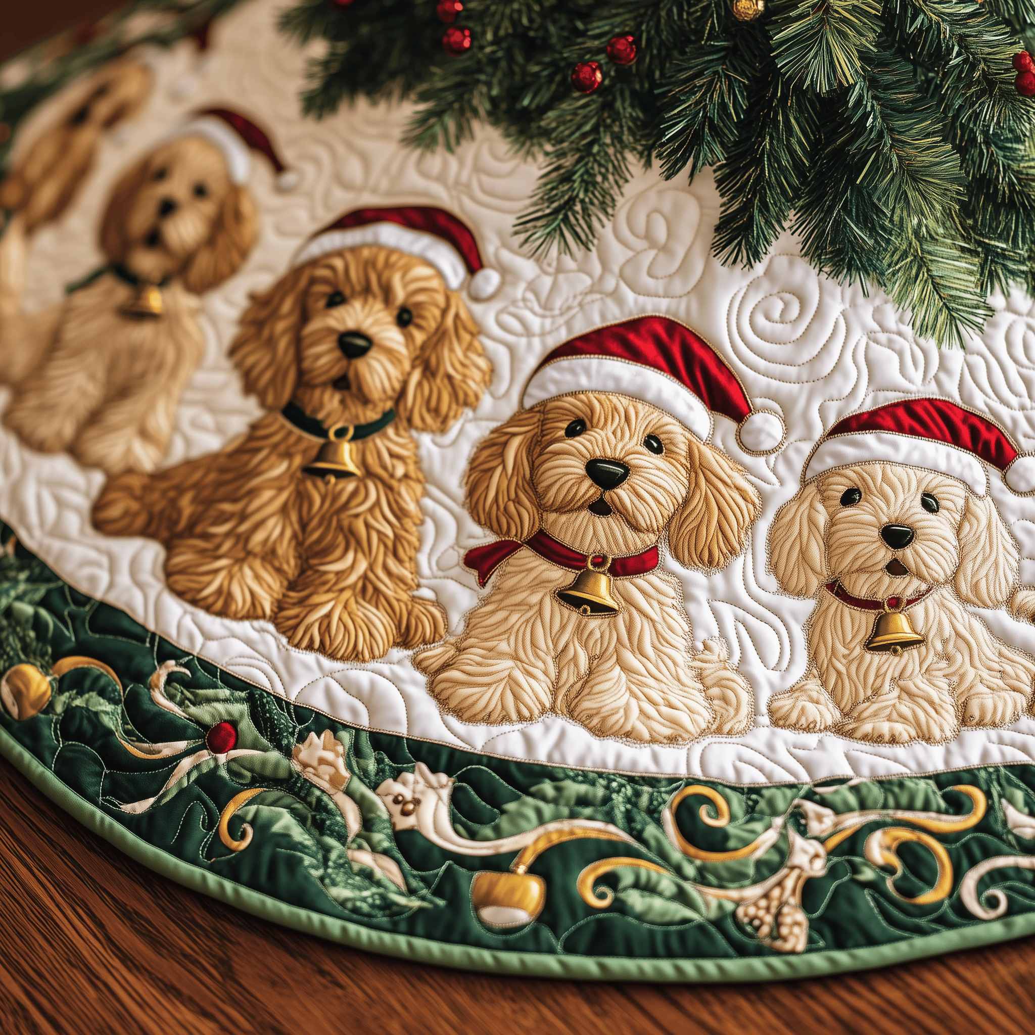 Christmas Joyful Doodle Quilted Tree Skirt Transform Your Holidays with a Safe and Elegant Tree Skirt Christmas Joyful Doodle Quilted Tree Skirt Transform Your Holidays with a Safe and Elegant Tree Skirt