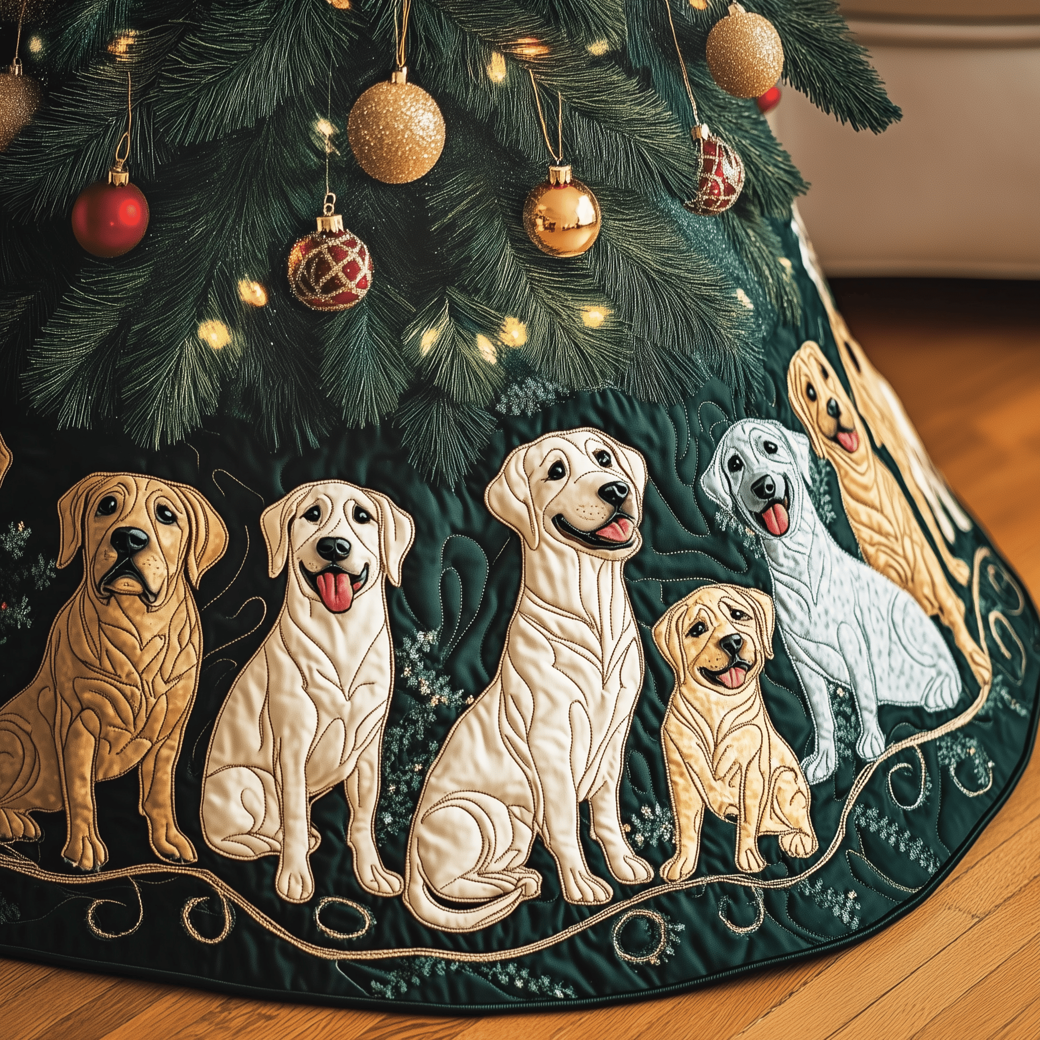 Christmas Labrador Quilted Tree Skirt Feel Happy and Carefree with the Perfect Tree Skirt Christmas Labrador Quilted Tree Skirt Feel Happy and Carefree with the Perfect Tree Skirt