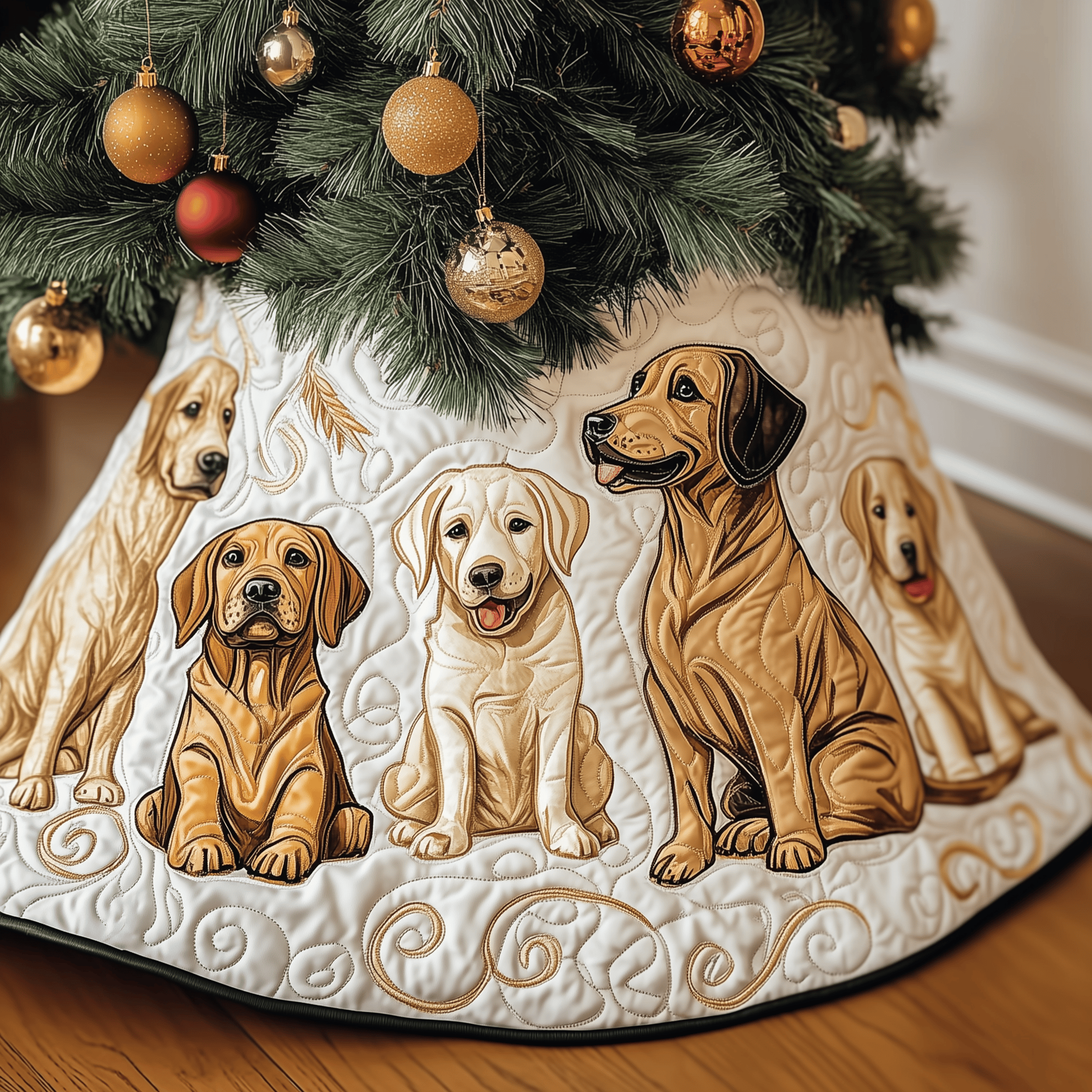 Christmas Labrador Quilted Tree Skirt Wrap Your Holidays in Comfort with the Right Tree Skirt Christmas Labrador Quilted Tree Skirt Wrap Your Holidays in Comfort with the Right Tree Skirt