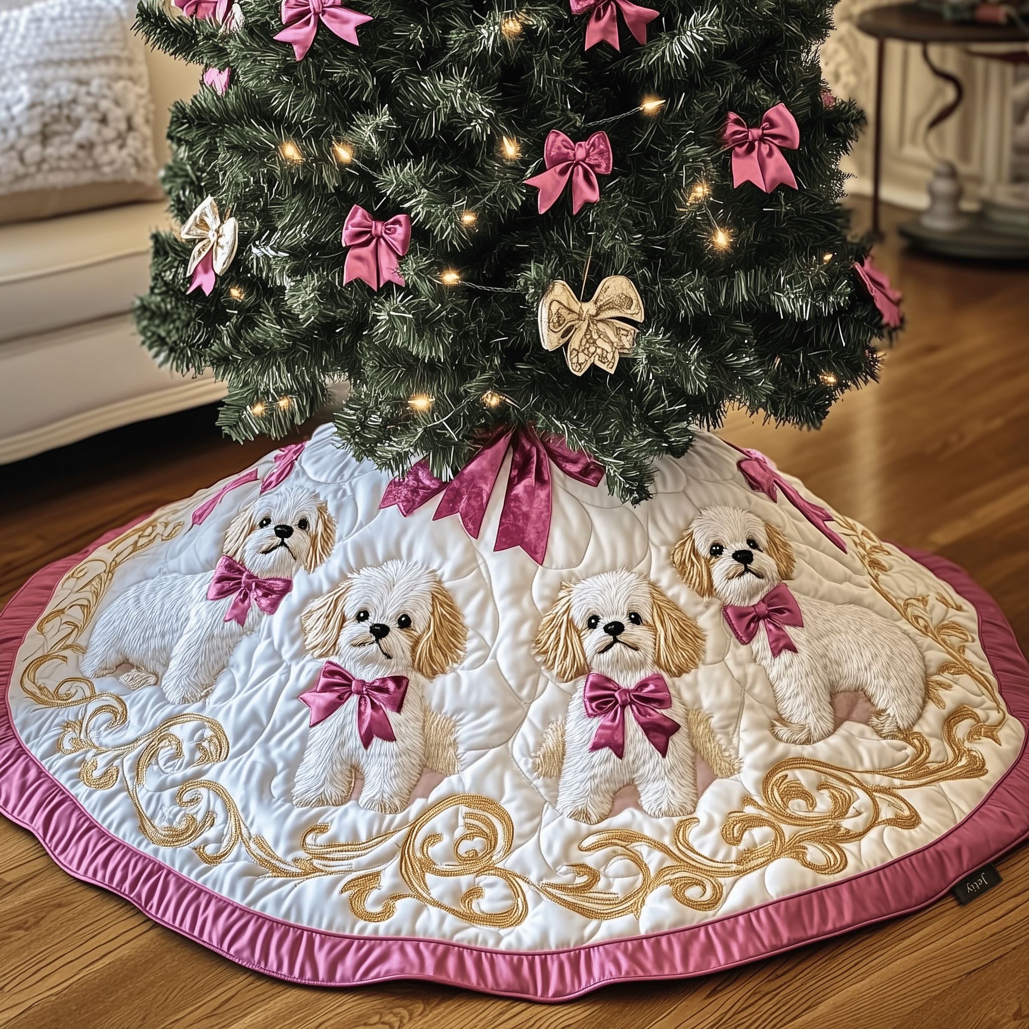 Christmas Maltese Quilted Tree Skirt Celebrate Every Detail with a Safe and Stylish Tree Skirt Christmas Maltese Quilted Tree Skirt Celebrate Every Detail with a Safe and Stylish Tree Skirt