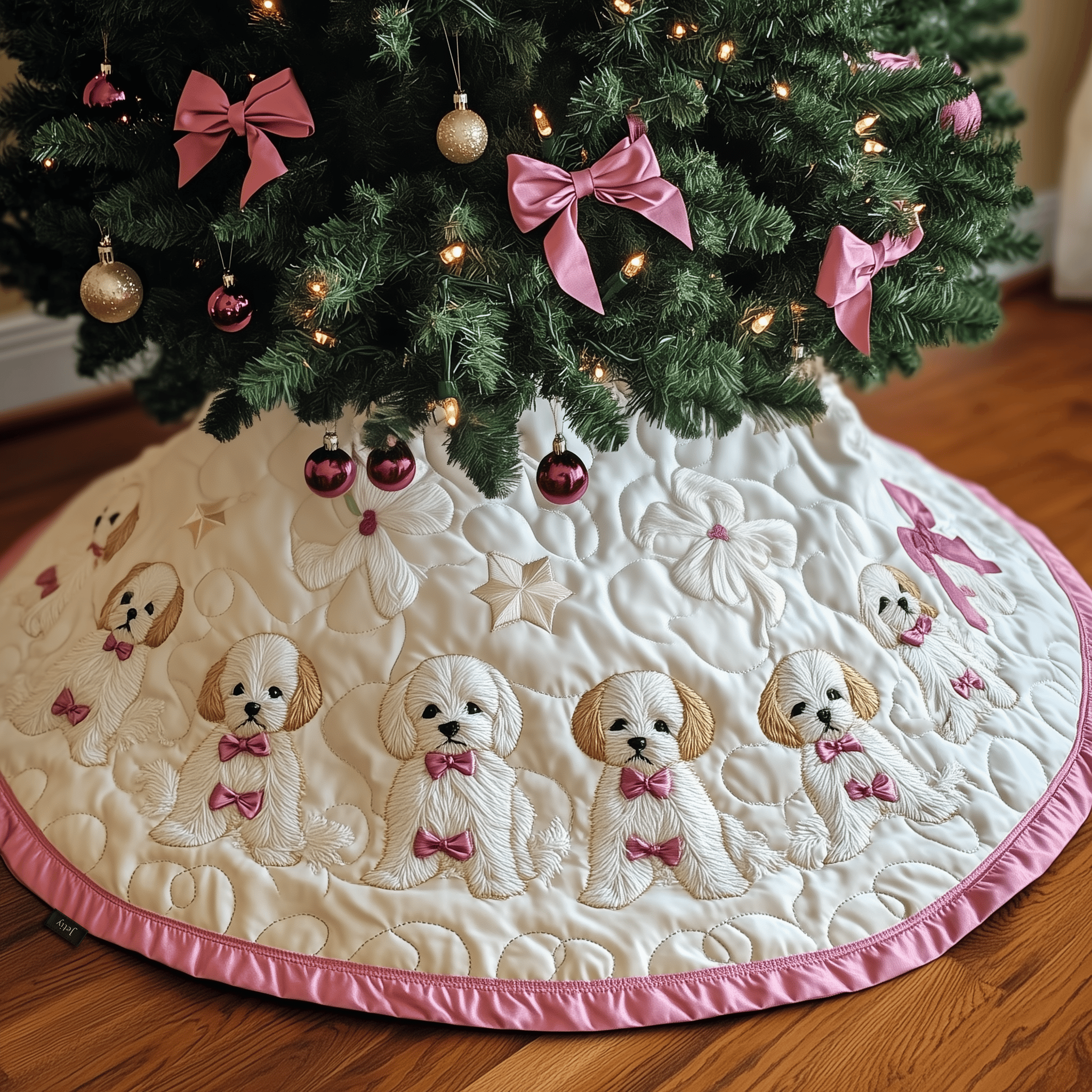Christmas Maltese Quilted Tree Skirt Feel Joyful and Protected with Your Holiday Tree Skirt Christmas Maltese Quilted Tree Skirt Feel Joyful and Protected with Your Holiday Tree Skirt