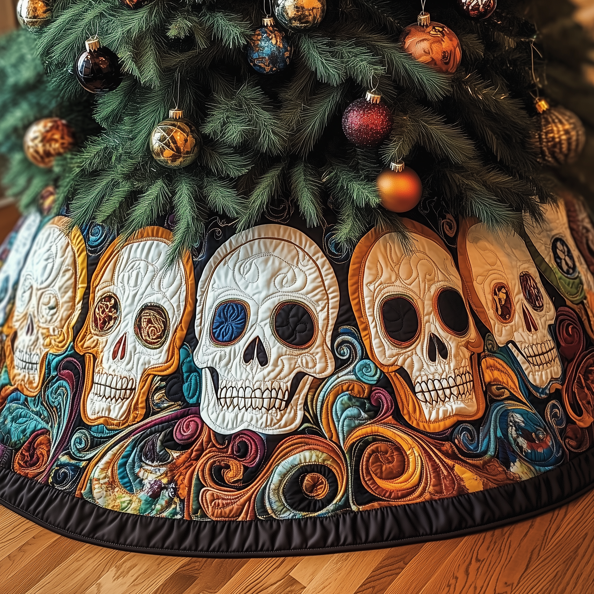 Christmas Mystique Skull Quilted Tree Skirt Bring Life to Your Holidays with a Safe and Stylish Skirt Christmas Mystique Skull Quilted Tree Skirt Bring Life to Your Holidays with a Safe and Stylish Skirt