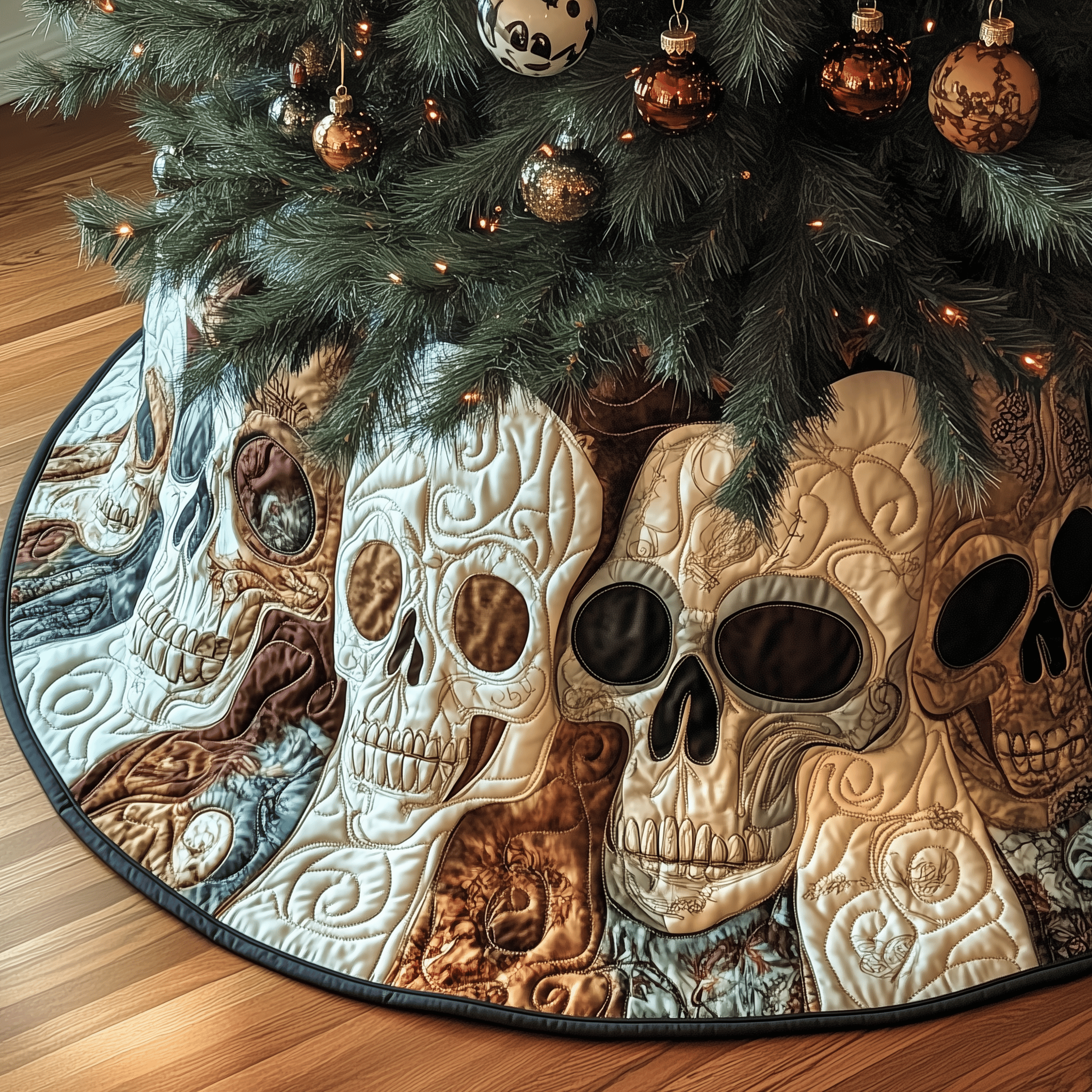 Christmas Mystique Skull Quilted Tree Skirt Feel Your Home Glow with a Beautiful Tree Skirt Christmas Mystique Skull Quilted Tree Skirt Feel Your Home Glow with a Beautiful Tree Skirt