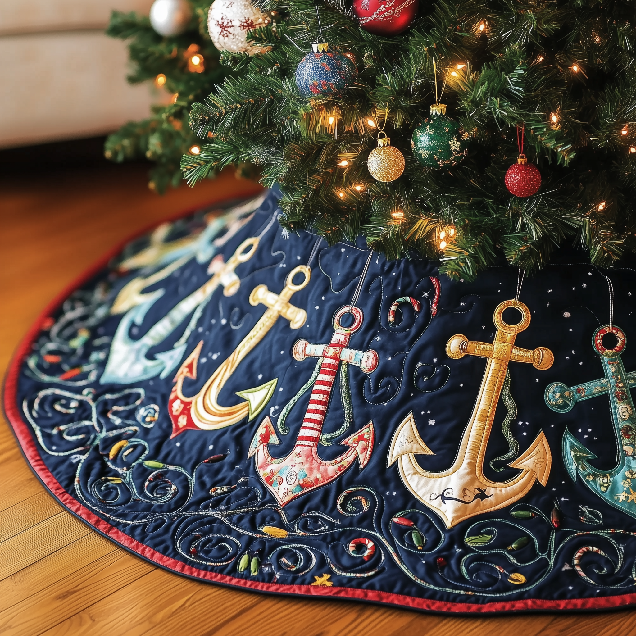Christmas Nautical Quilted Tree Skirt Celebrate Stress-Free with a Tree Skirt That Works Christmas Nautical Quilted Tree Skirt Celebrate Stress-Free with a Tree Skirt That Works