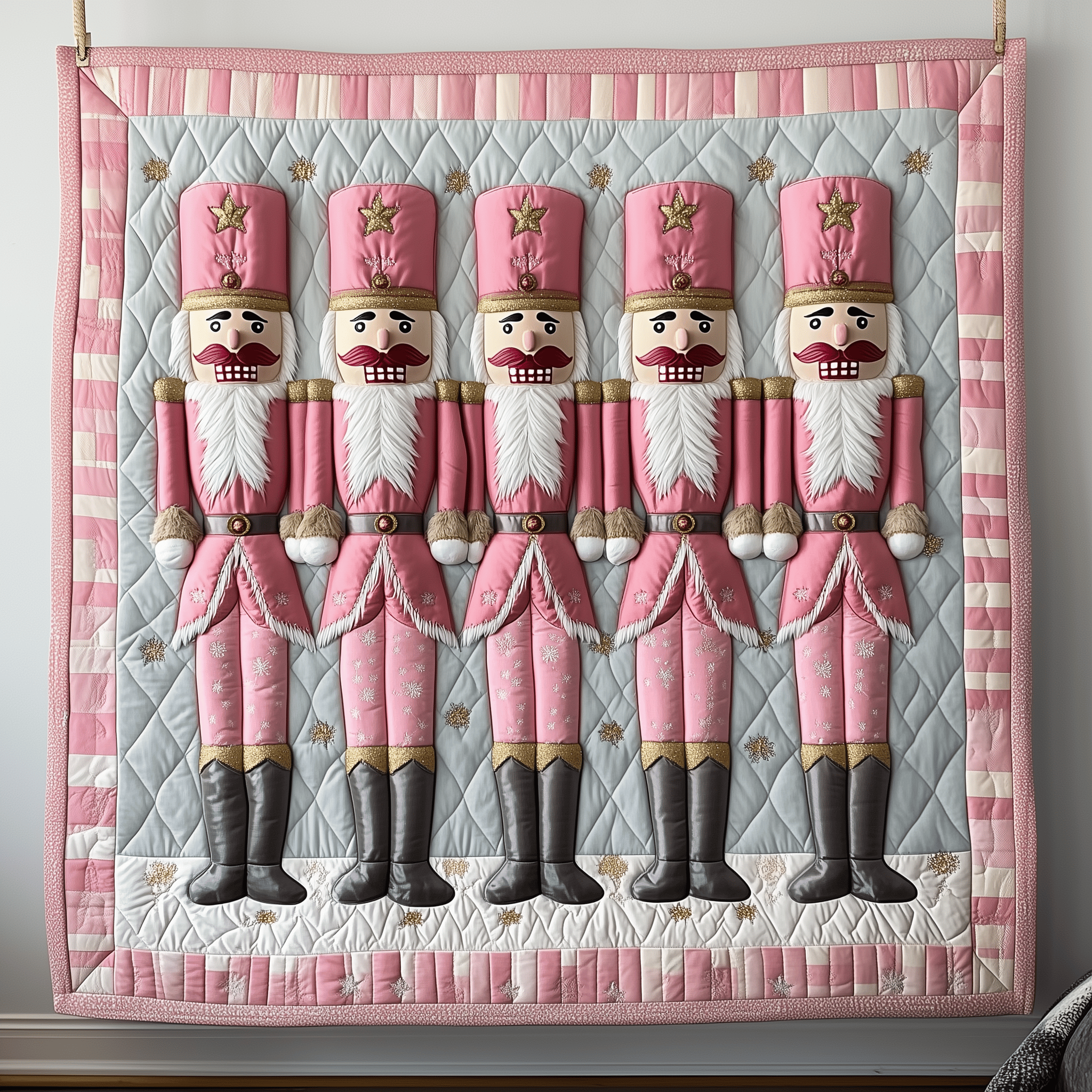 Christmas Nutcracker in Fairytale Quilted Blanket Feel the Comfort of Home, Wherever You Go Christmas Nutcracker in Fairytale Quilted Blanket Feel the Comfort of Home, Wherever You Go