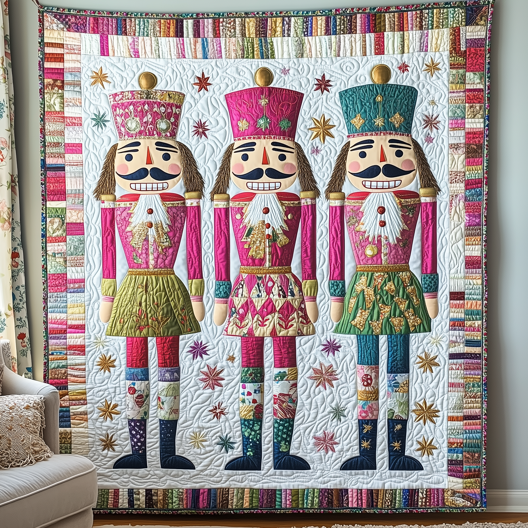 Christmas Nutcracker Quilted Blanket Feel Unique with a Blanket Made Just for You Christmas Nutcracker Quilted Blanket Feel Unique with a Blanket Made Just for You