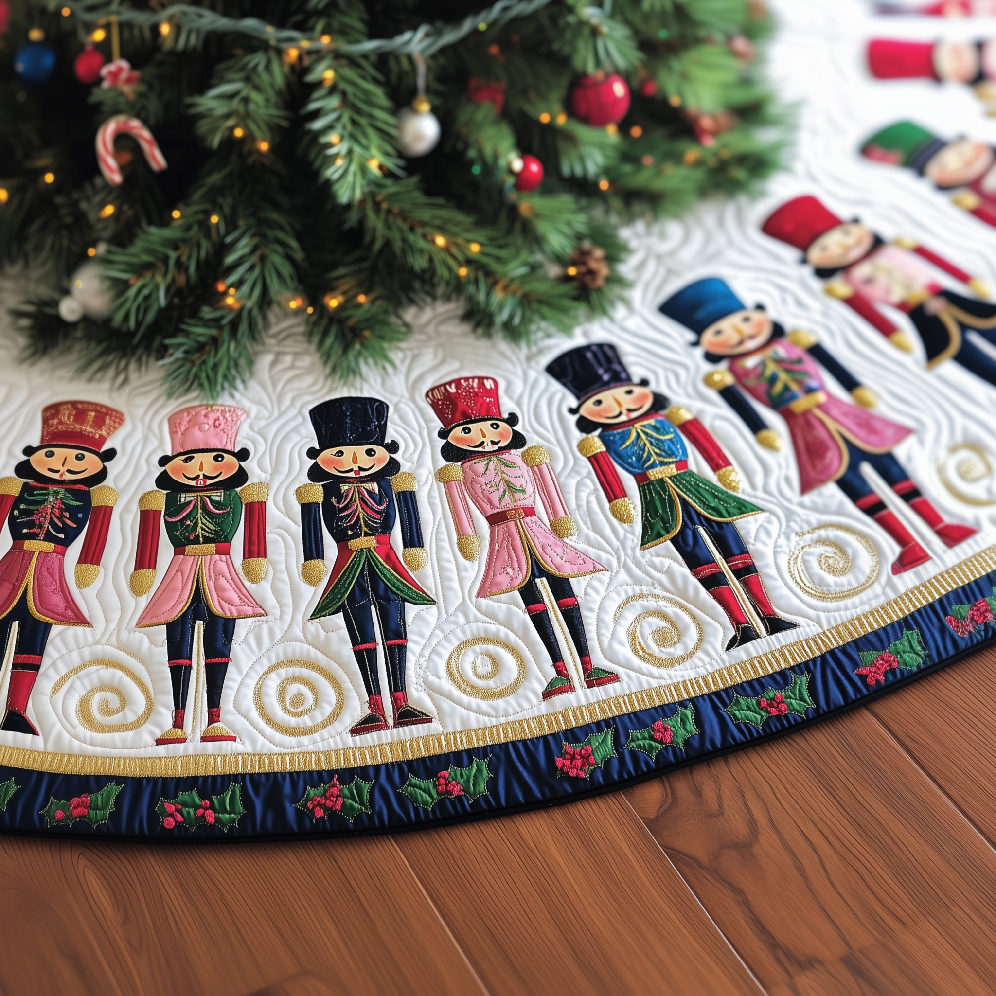 Christmas Nutcracker Quilted Tree Skirt Celebrate the Season Safely with a Durable Tree Skirt Christmas Nutcracker Quilted Tree Skirt Celebrate the Season Safely with a Durable Tree Skirt