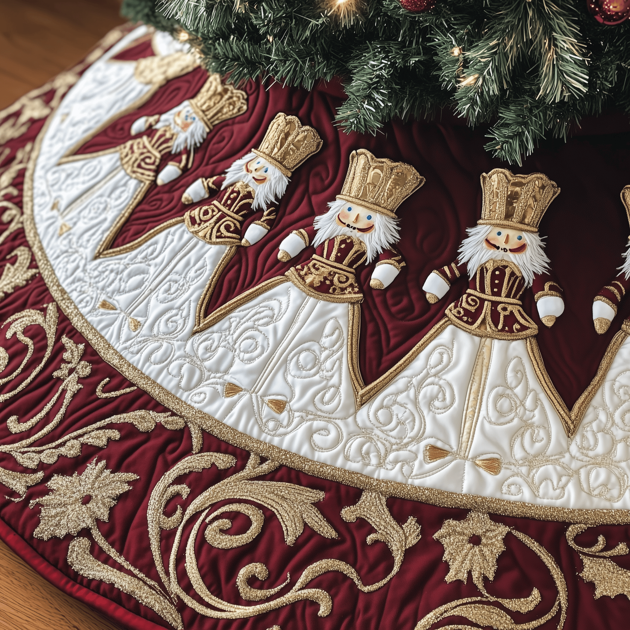 Christmas Nutcracker Quilted Tree Skirt Make the Holidays Worry-Free with Protective Tree Decor Christmas Nutcracker Quilted Tree Skirt Make the Holidays Worry-Free with Protective Tree Decor