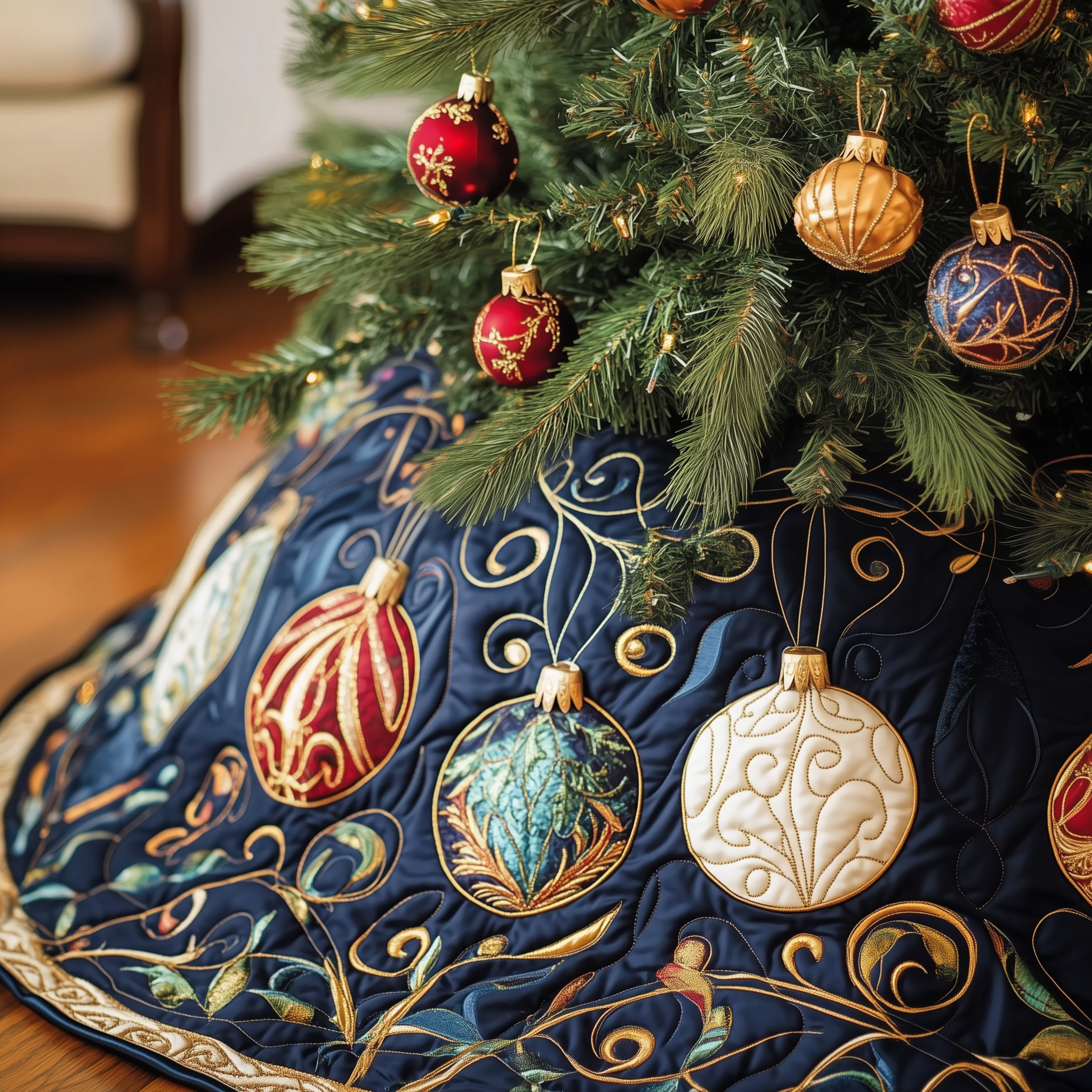 Christmas Ornament Quilted Tree Skirt Feel the Love of Christmas with Thoughtful Tree Decor Christmas Ornament Quilted Tree Skirt Feel the Love of Christmas with Thoughtful Tree Decor
