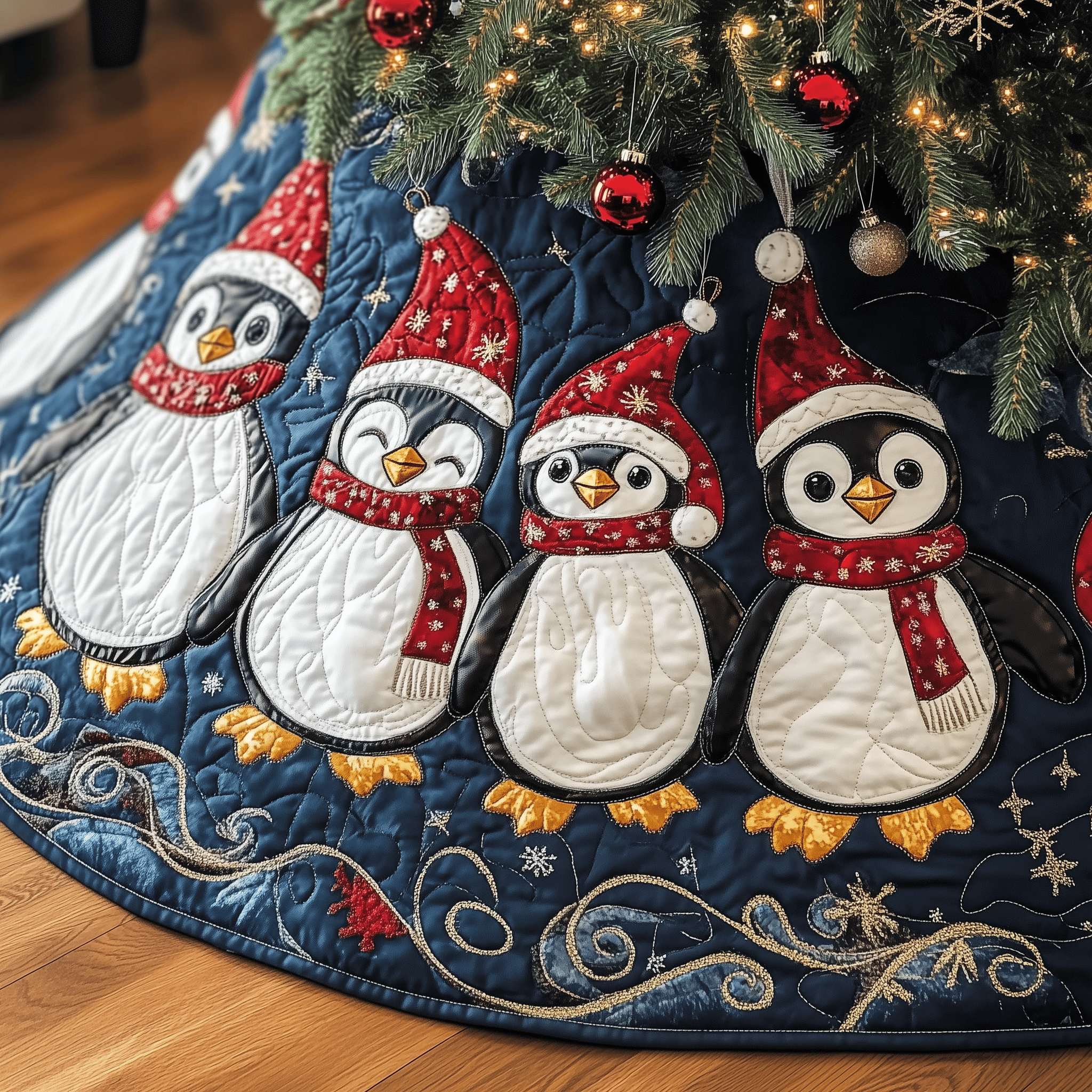 Christmas Penguin Quilted Tree Skirt A Tree Skirt That Lets You Relax This Holiday Season Christmas Penguin Quilted Tree Skirt A Tree Skirt That Lets You Relax This Holiday Season
