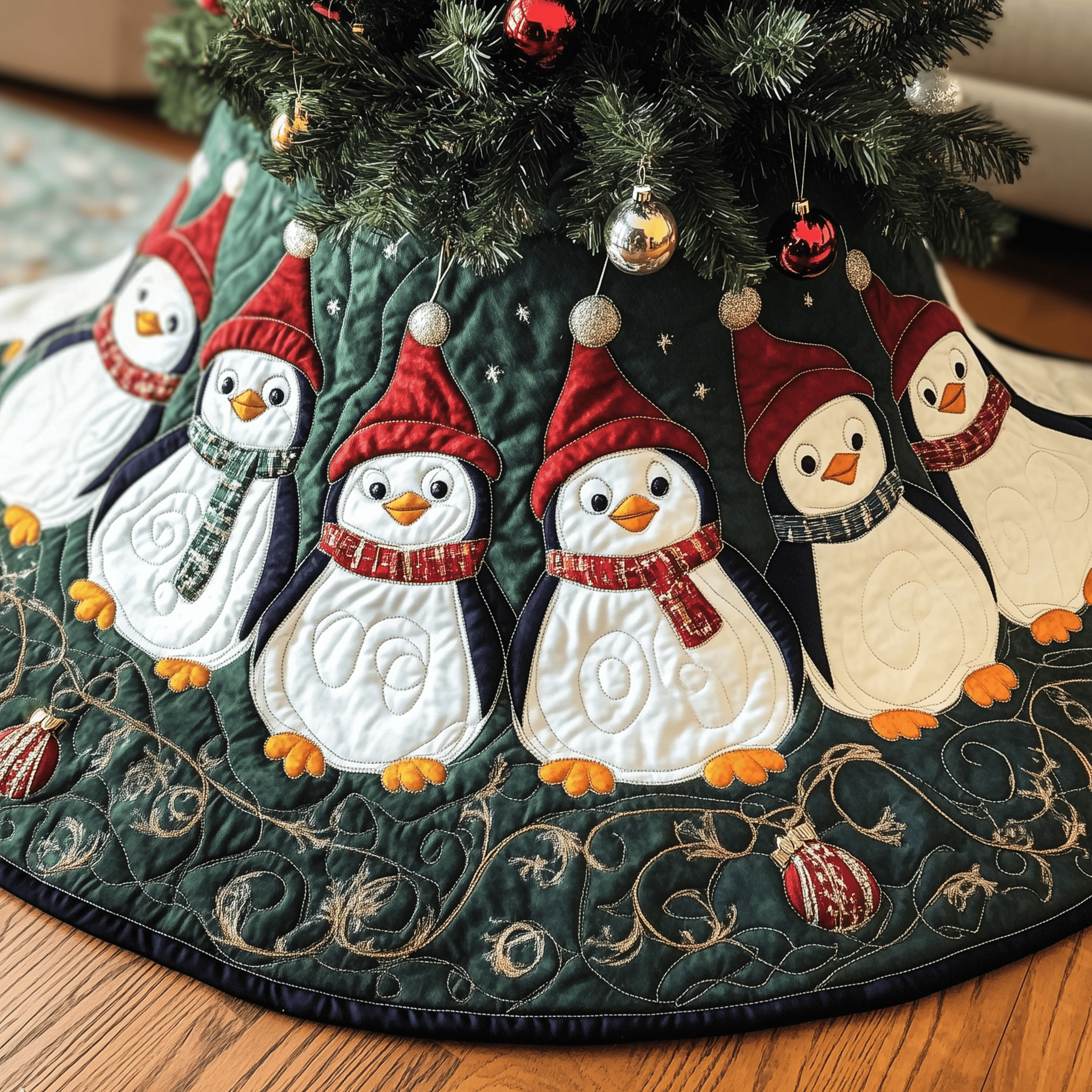 Christmas Penguin Quilted Tree Skirt Feel Happy and Carefree with the Perfect Tree Skirt Christmas Penguin Quilted Tree Skirt Feel Happy and Carefree with the Perfect Tree Skirt