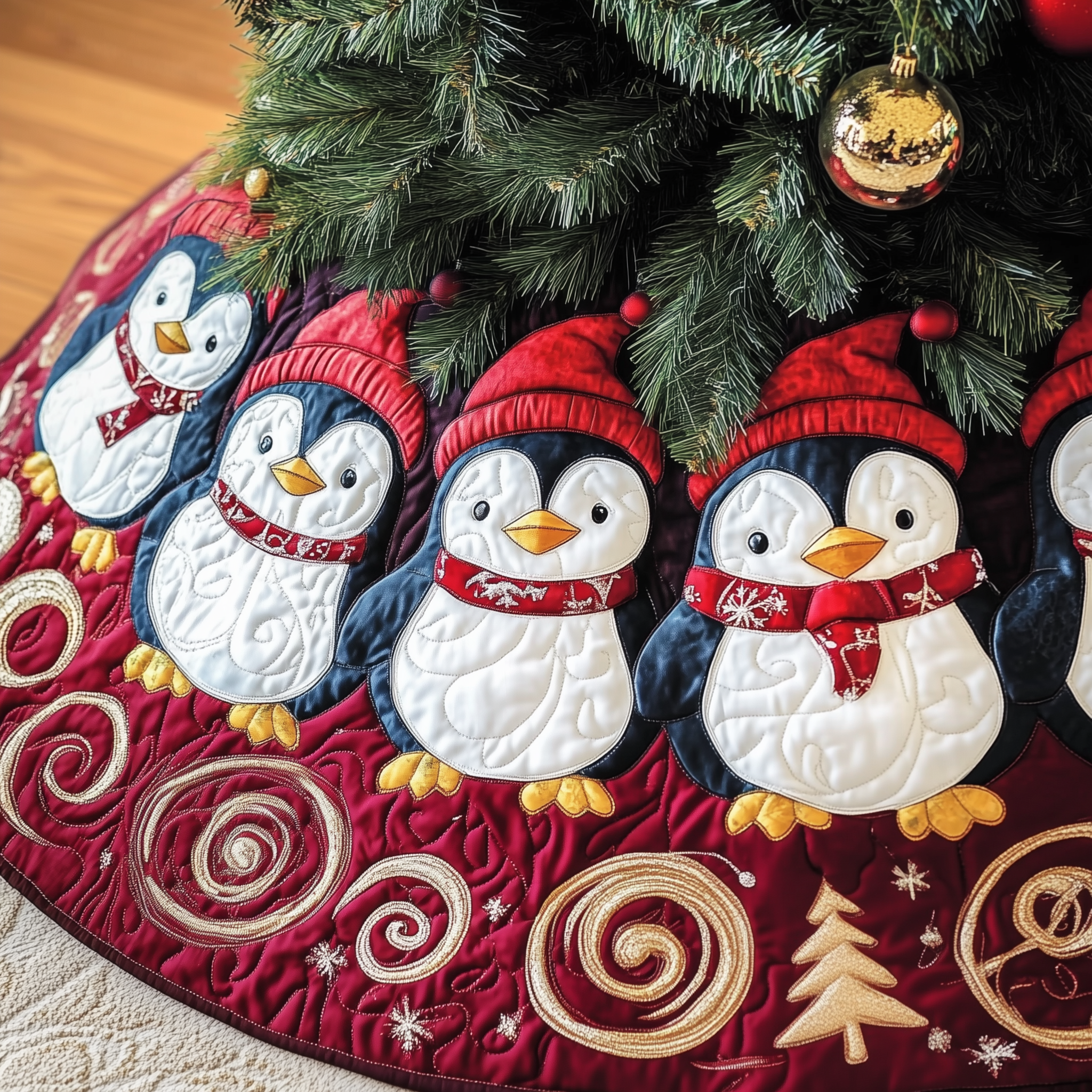 Christmas Penguin Quilted Tree Skirt Wrap Your Holidays in Comfort with the Right Tree Skirt Christmas Penguin Quilted Tree Skirt Wrap Your Holidays in Comfort with the Right Tree Skirt