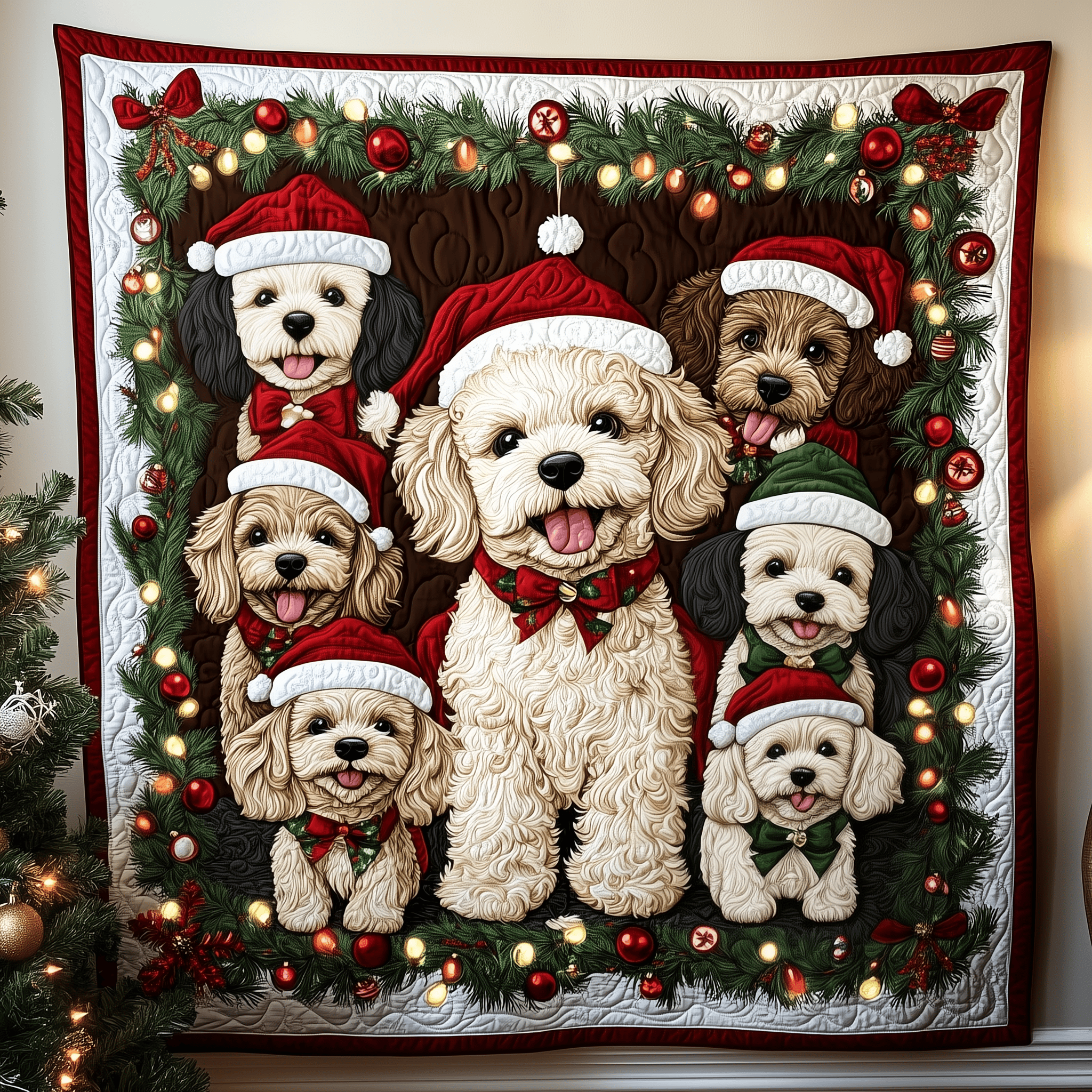 Christmas Poodle Quilted Blanket Snuggle Up with a Blanket That Brings Everyone Closer Christmas Poodle Quilted Blanket Snuggle Up with a Blanket That Brings Everyone Closer
