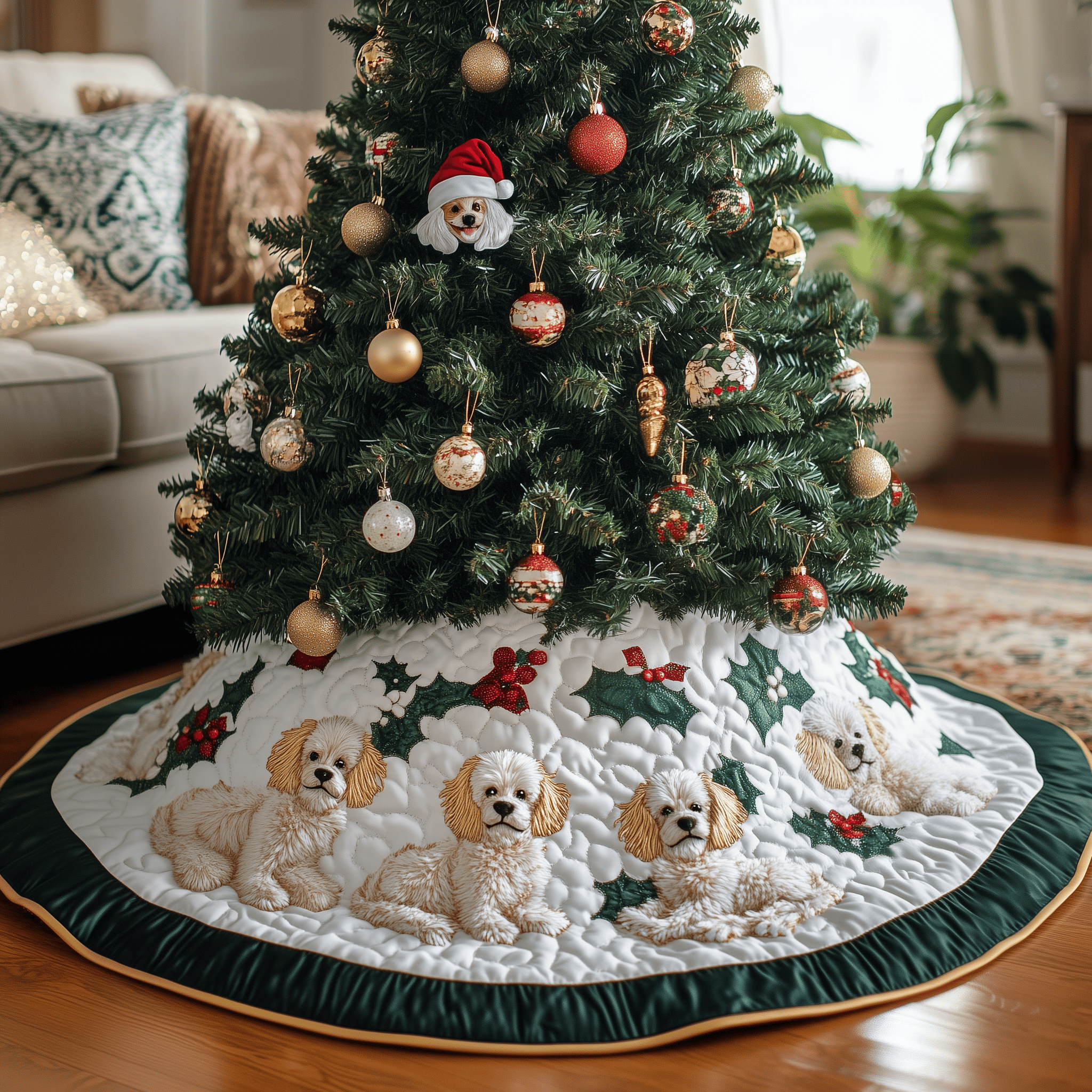 Christmas Poodle Quilted Tree Skirt Feel Inspired This Christmas with a Beautiful Tree Skirt Christmas Poodle Quilted Tree Skirt Feel Inspired This Christmas with a Beautiful Tree Skirt