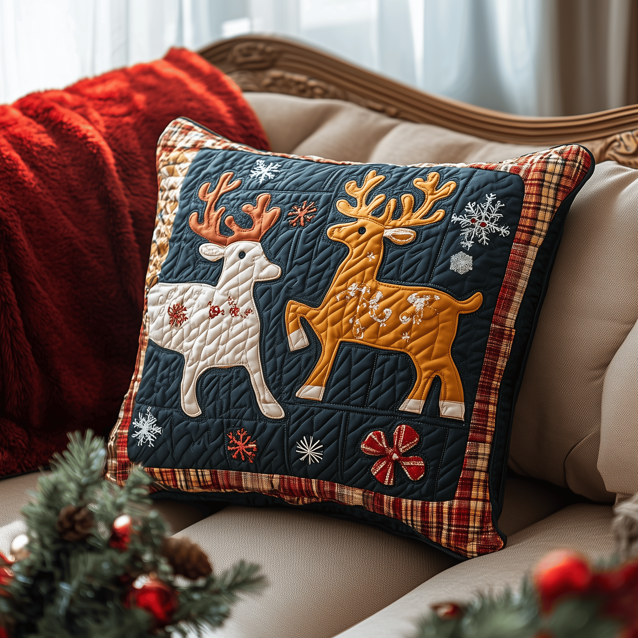 Christmas Reindeer Cookies Quilted Pillow Case FamilyFriendly Pillow Cases for Every Bedroom Christmas Reindeer Cookies Quilted Pillow Case FamilyFriendly Pillow Cases for Every Bedroom
