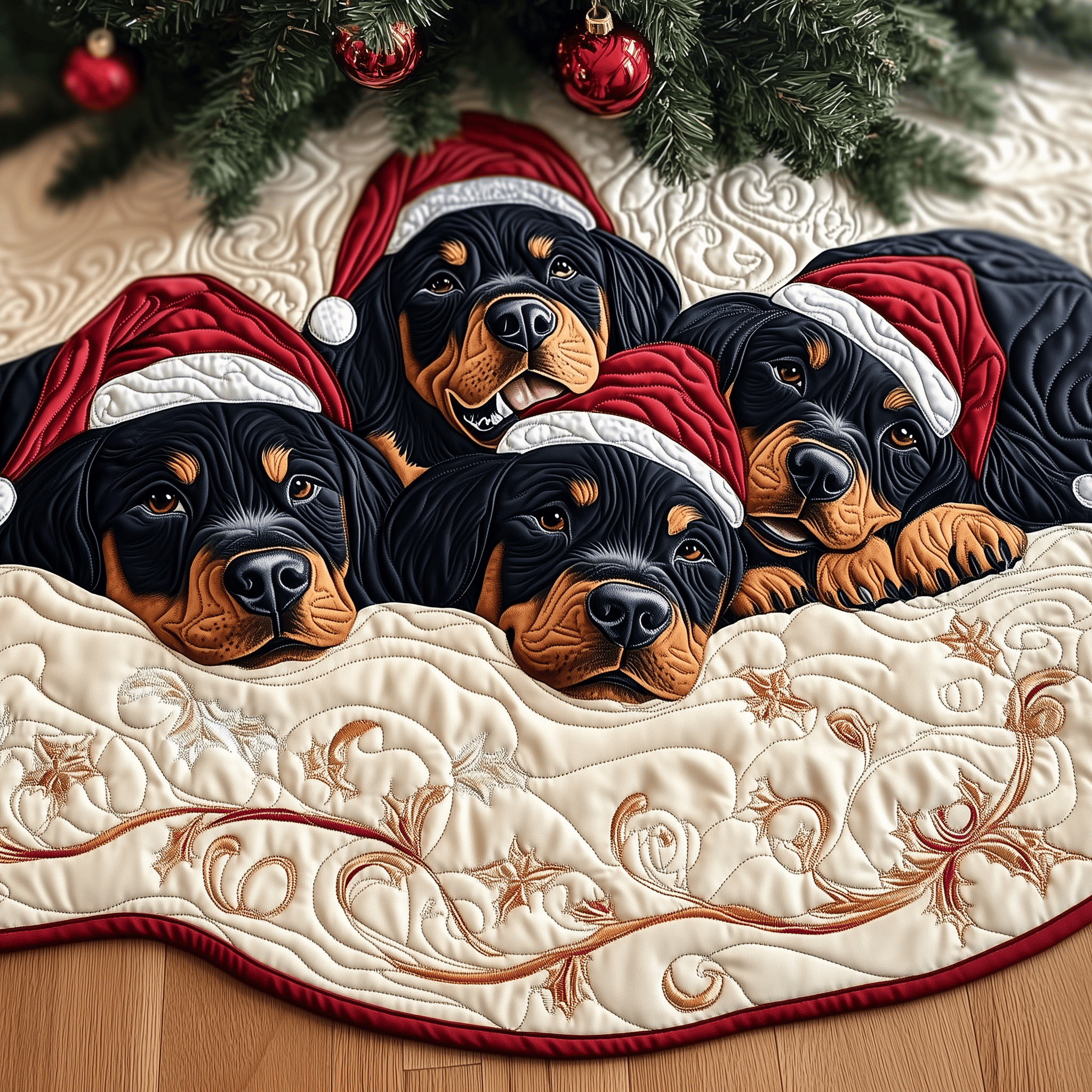 Christmas Rottweiler Quilted Tree Skirt Style Meets Comfort in the Perfect Christmas Tree Skirt Christmas Rottweiler Quilted Tree Skirt Style Meets Comfort in the Perfect Christmas Tree Skirt